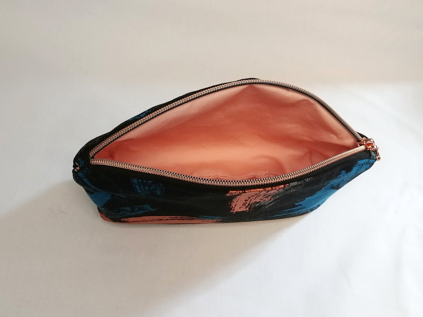 Modern Black Canvas Makeup Bag