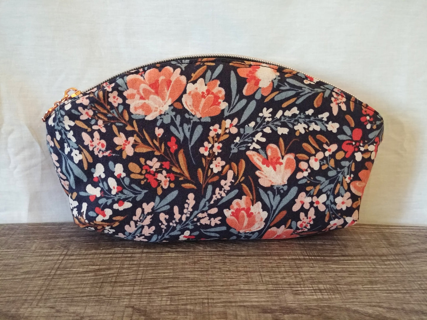 Floral Garden Canvas Makeup Bag