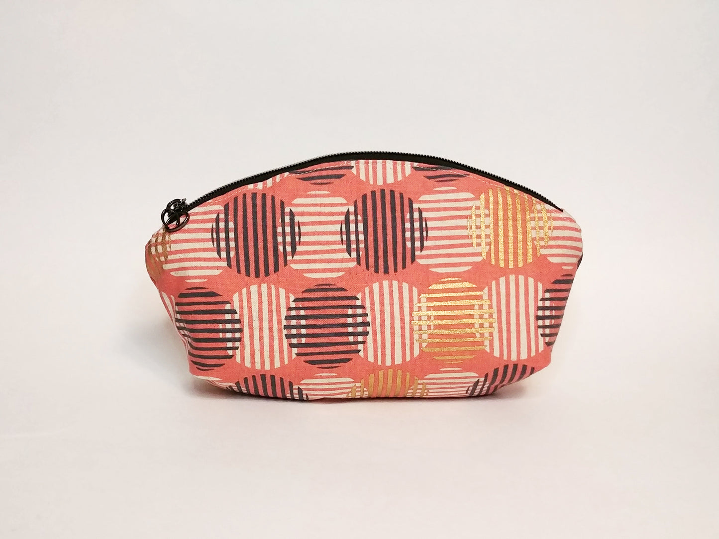 Pink Modern Print Canvas Makeup Bag