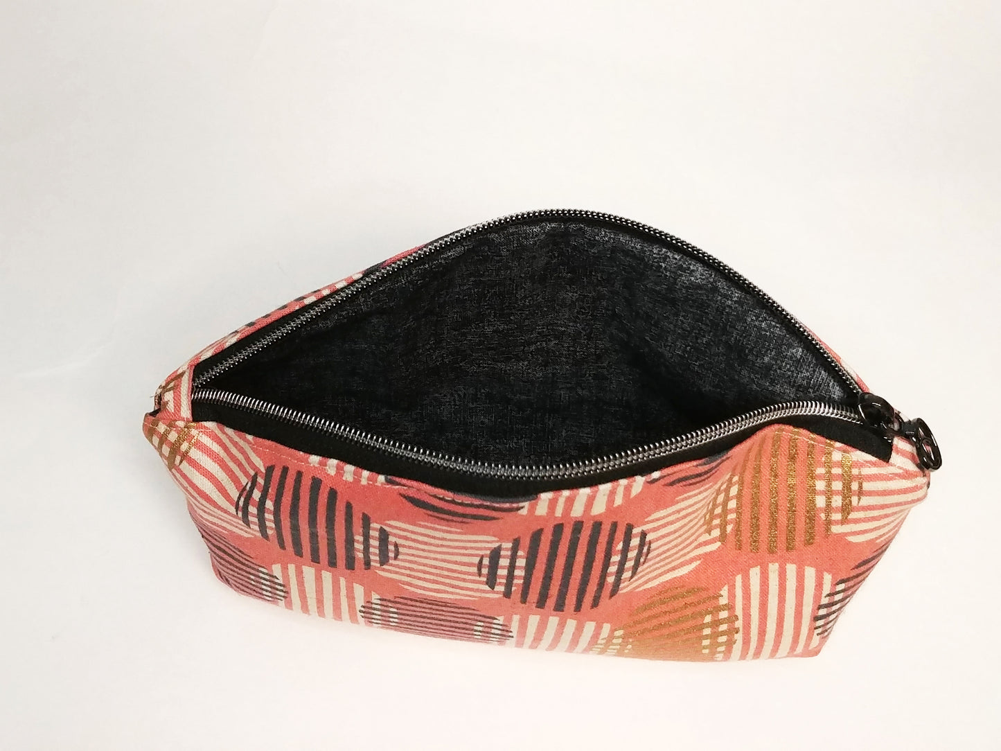 Pink Modern Print Canvas Makeup Bag