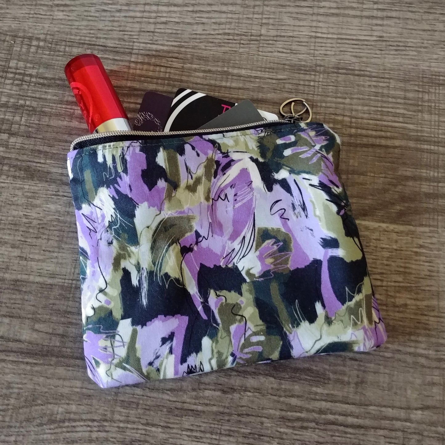 Dark Forest Abstract Cotton Zipper Pouch