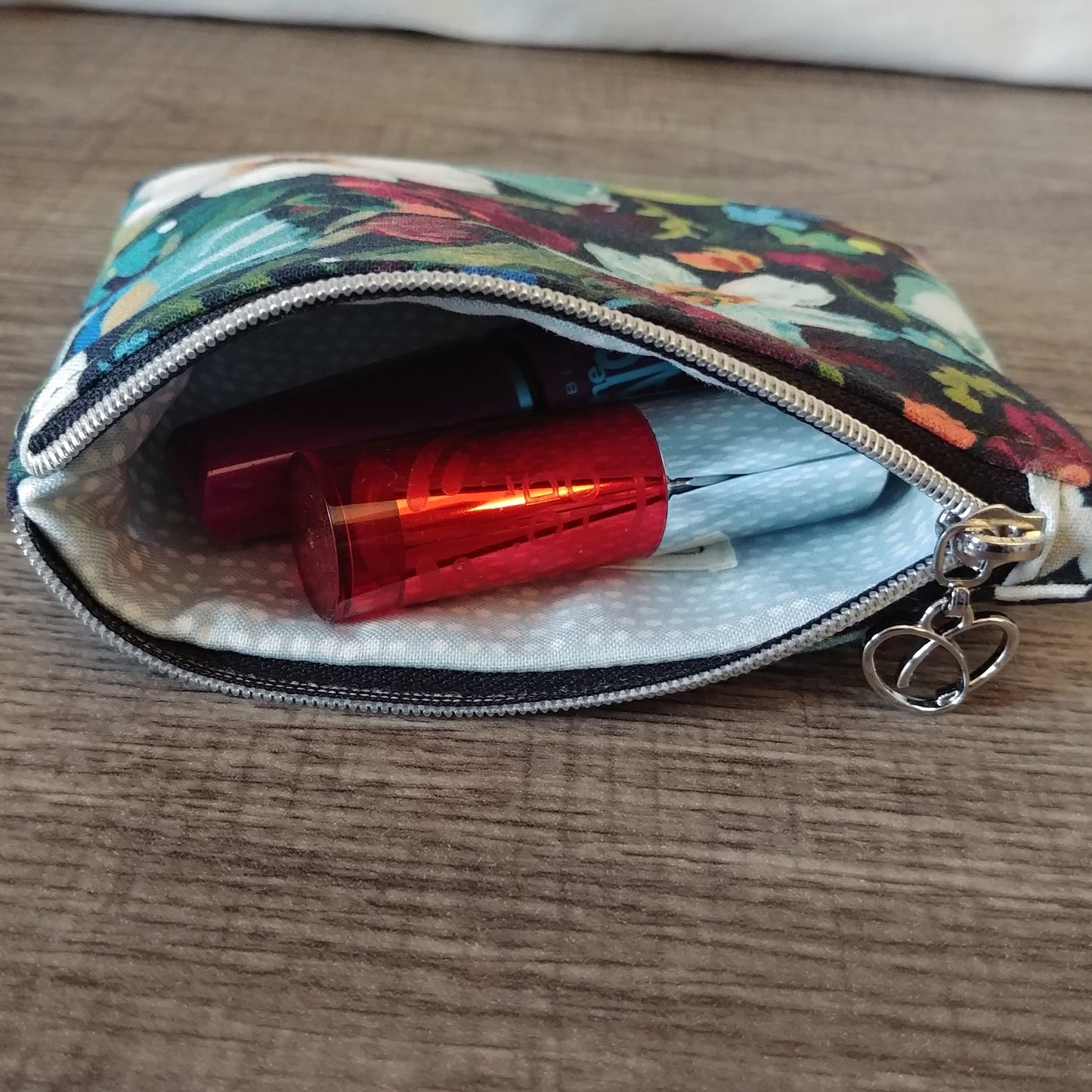 Woodland Floral Cotton Zipper Pouch