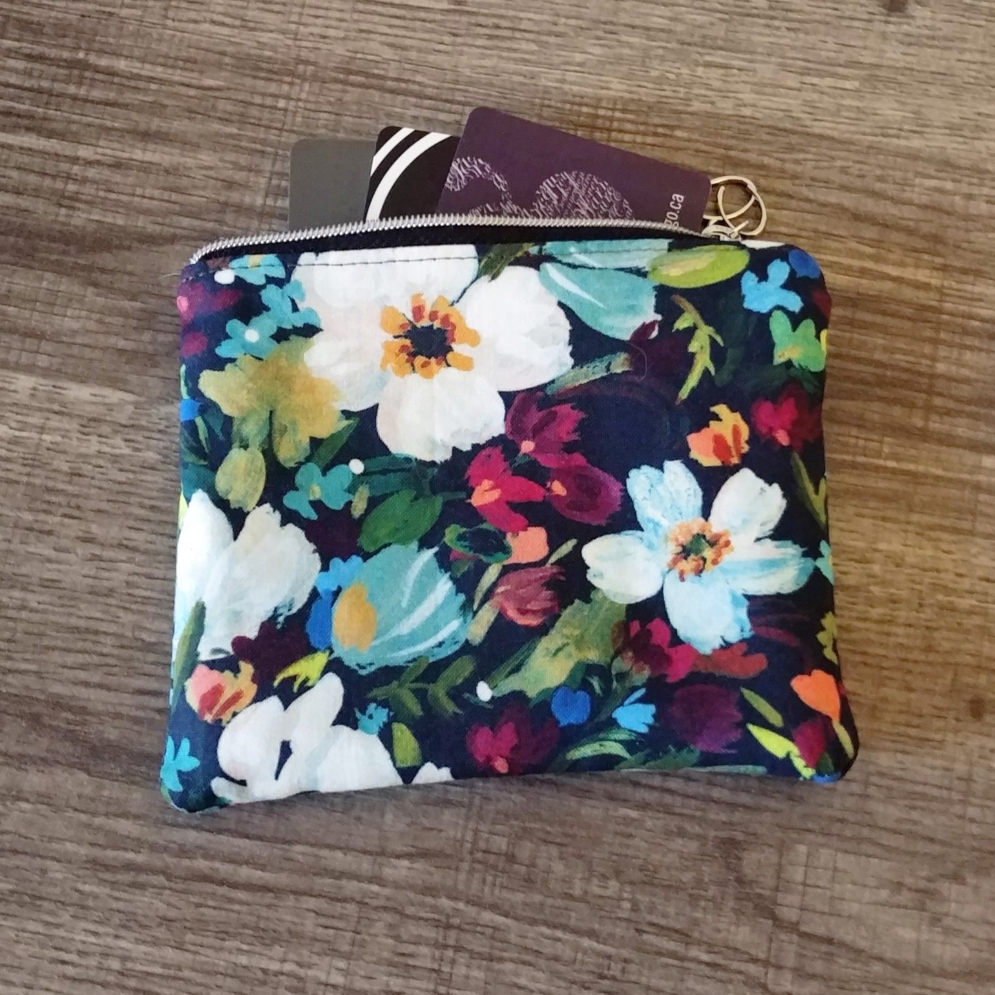 Woodland Floral Cotton Zipper Pouch