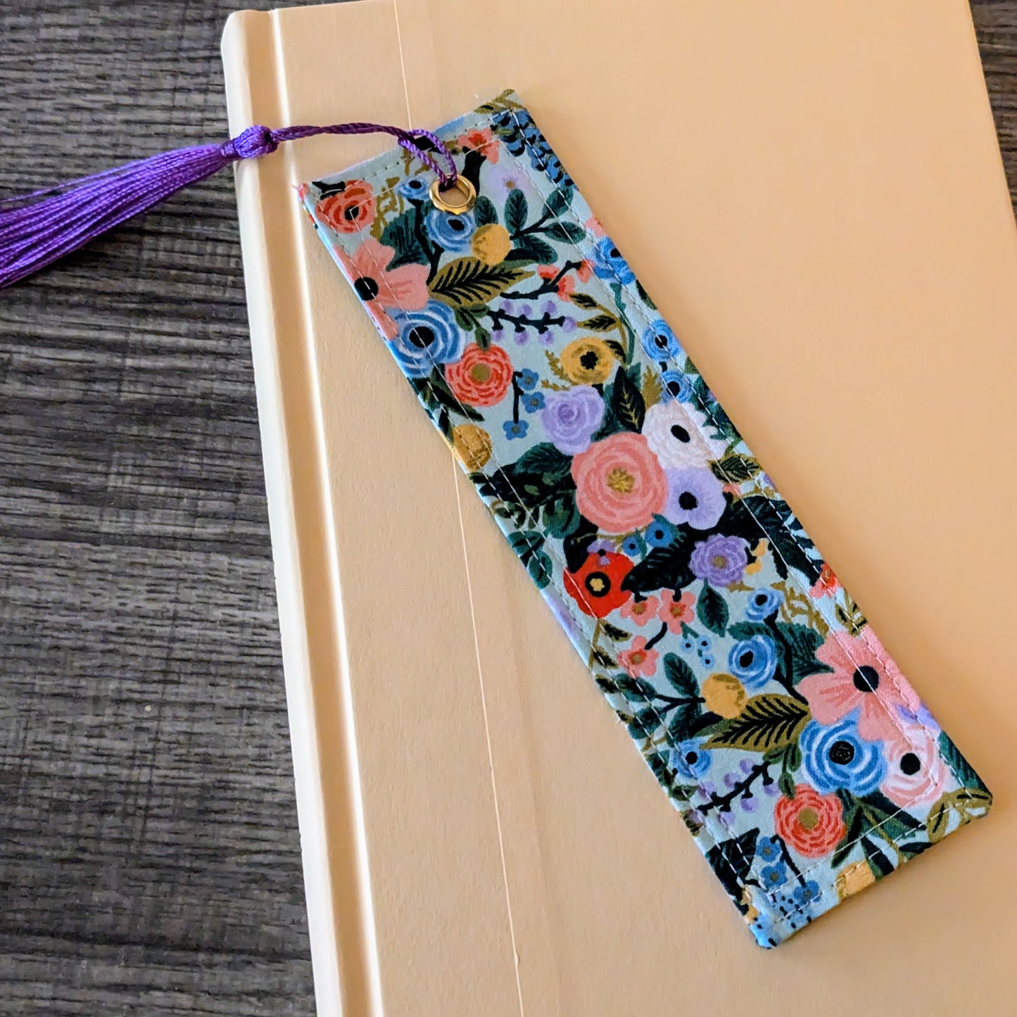 Mint Green Floral Cotton Bookmark