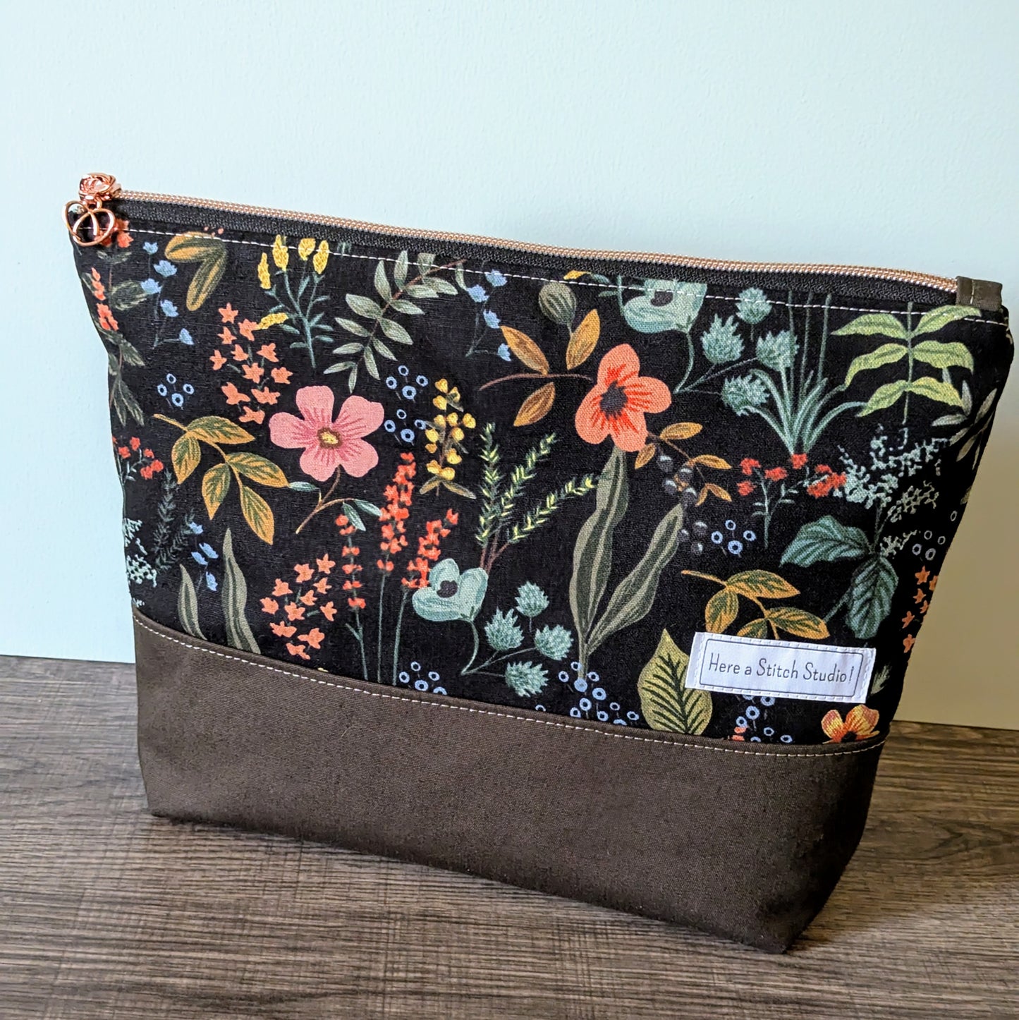 Large Herb Floral Canvas Zipper Bag