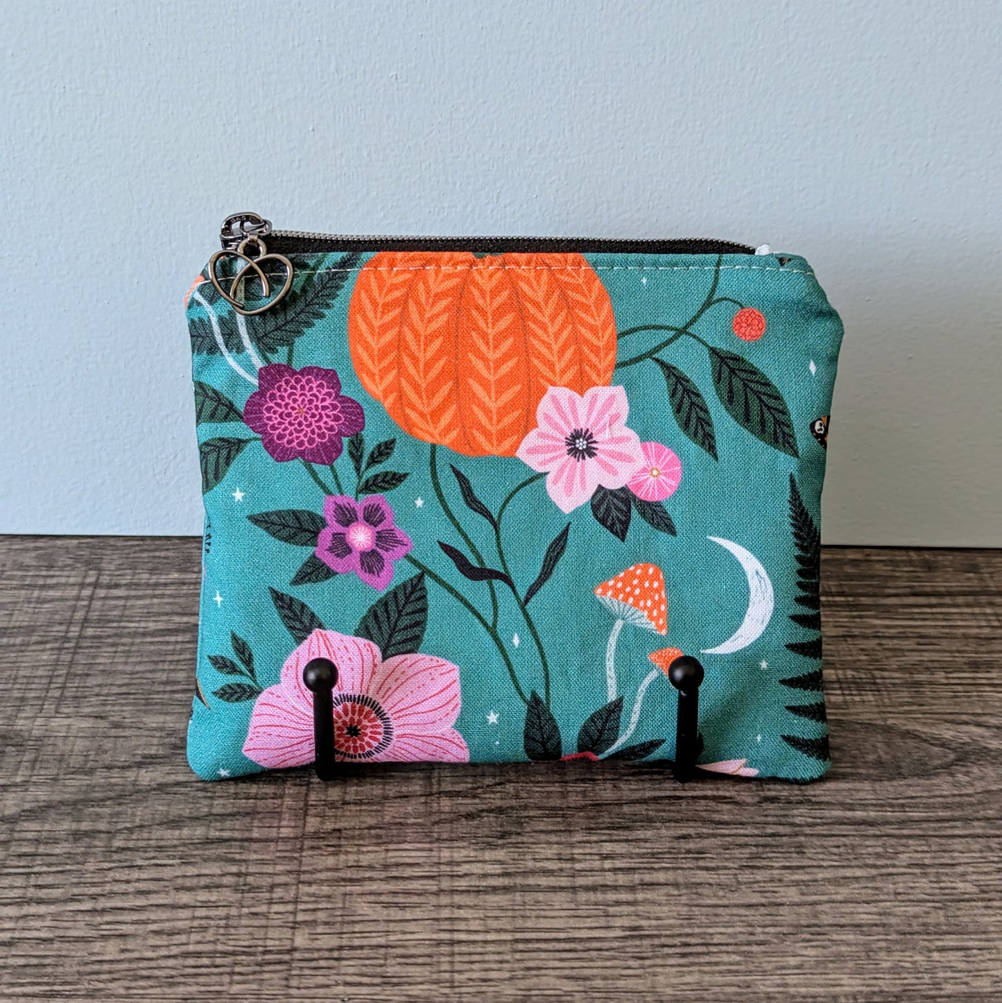 Turquoise Pumpkin Cotton Zipper Pouch