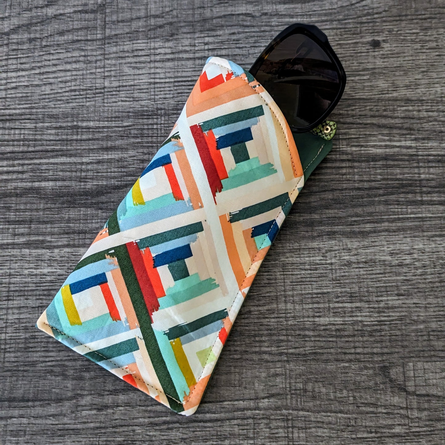 Bright Geometric Eyeglass Pouch