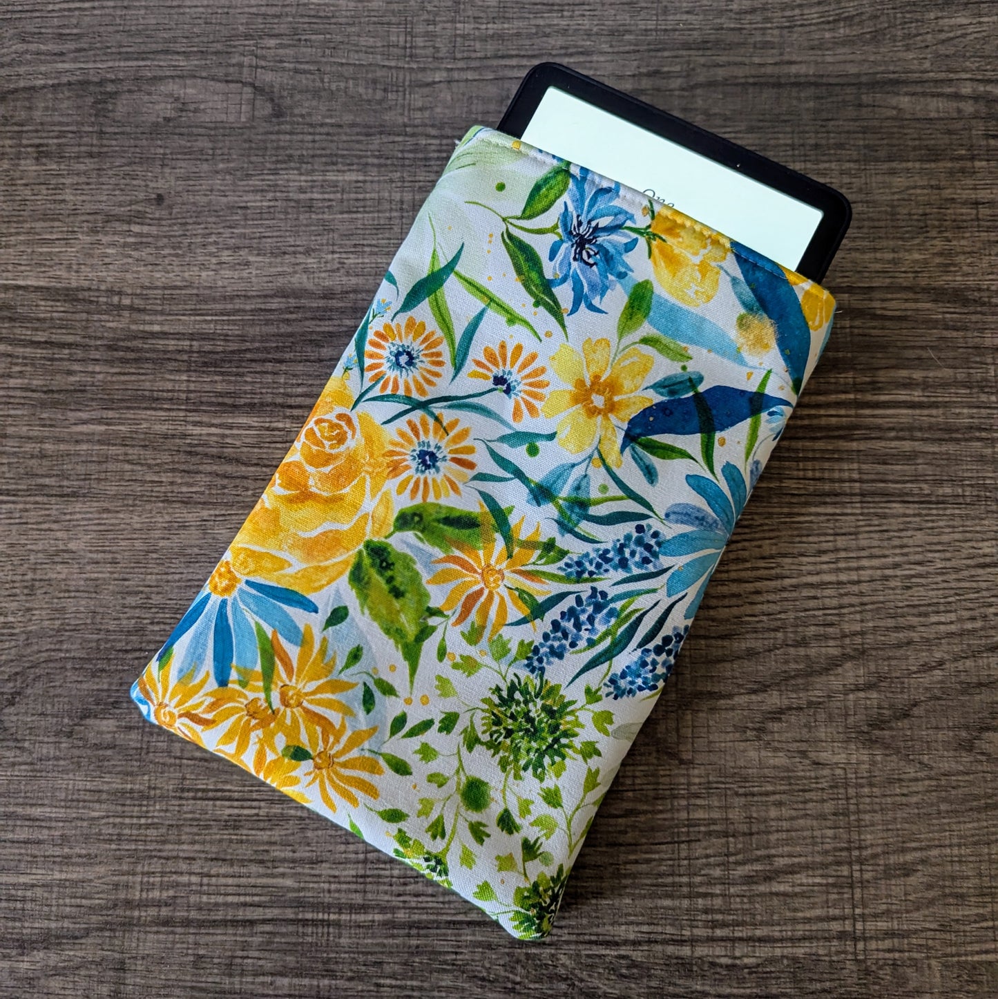 Yellow Floral Canvas Book Sleeve