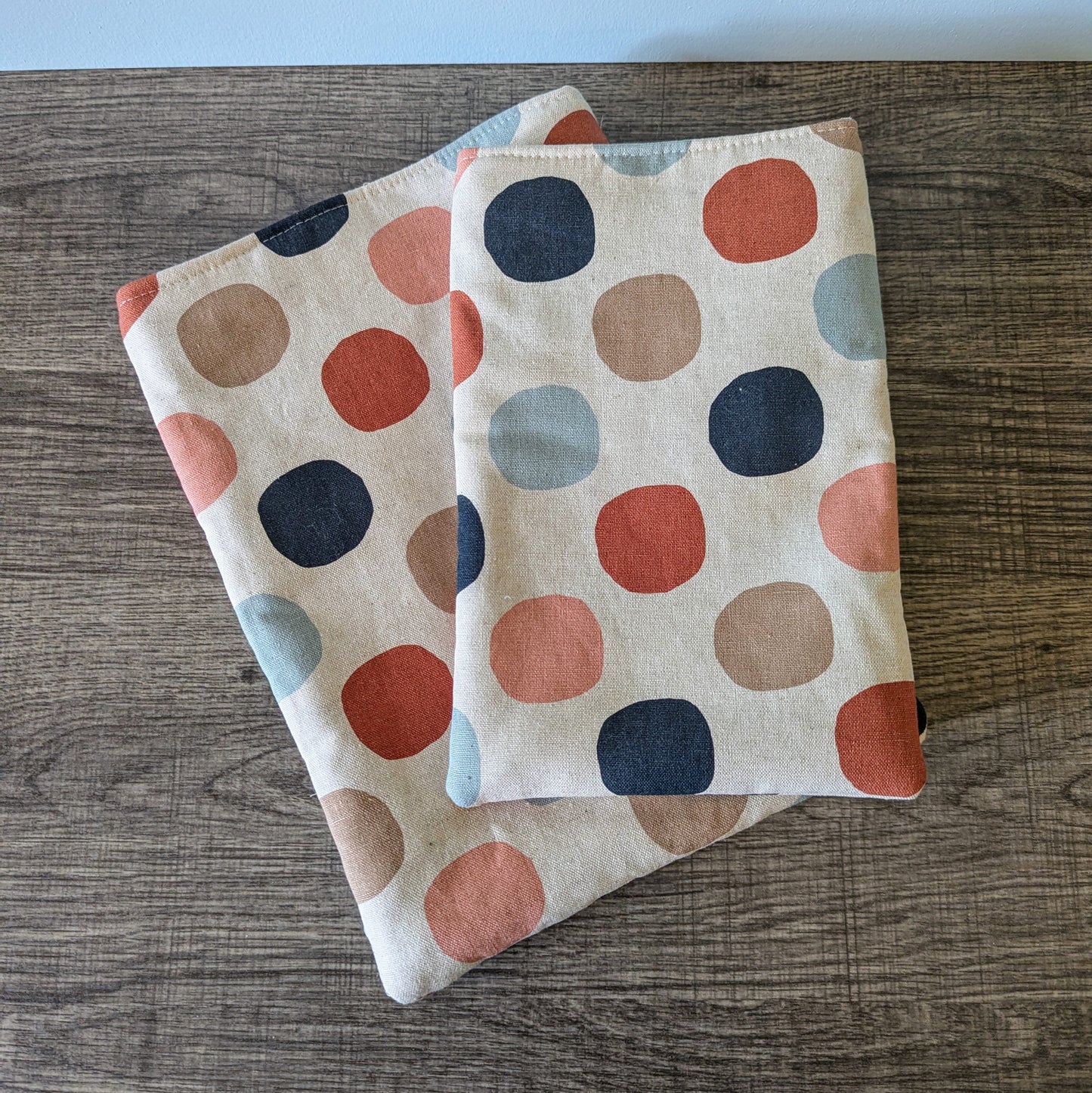 Polka Dot Linen Canvas Book Sleeve