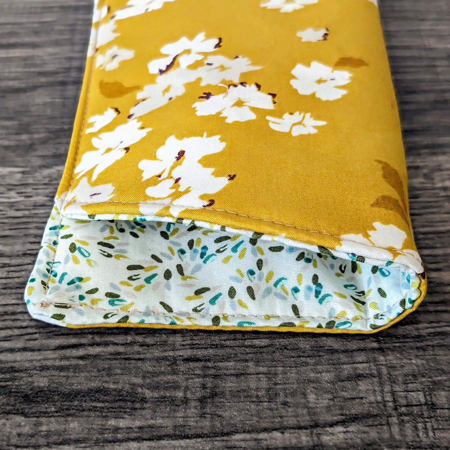 Yellow Floral Eyeglass Pouch