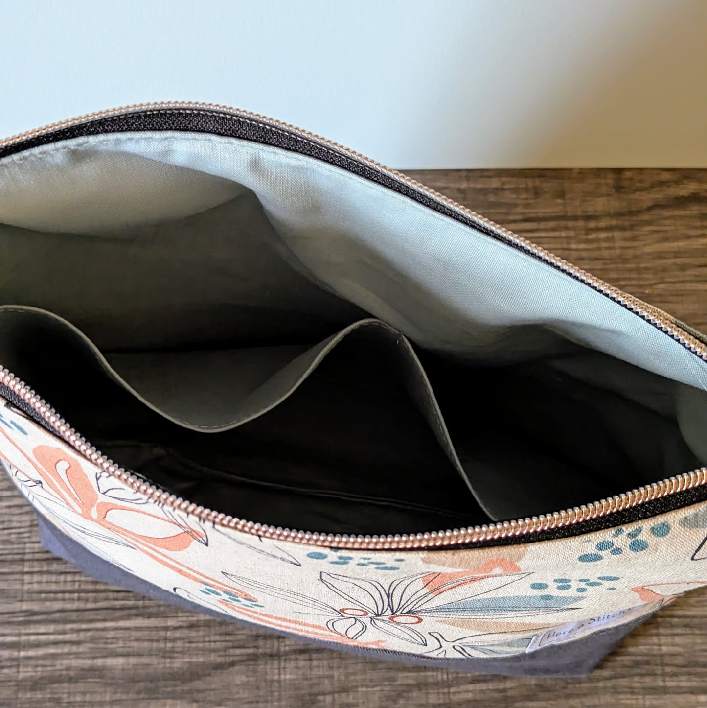 Large Palm Leaf Canvas Zipper Bag