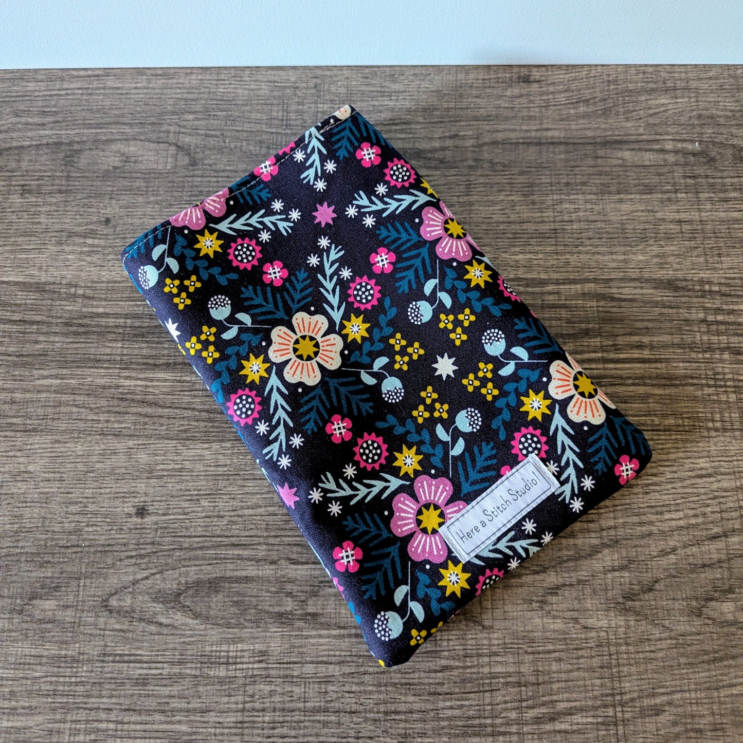 Bright Floral Eggplant Canvas Book Sleeve