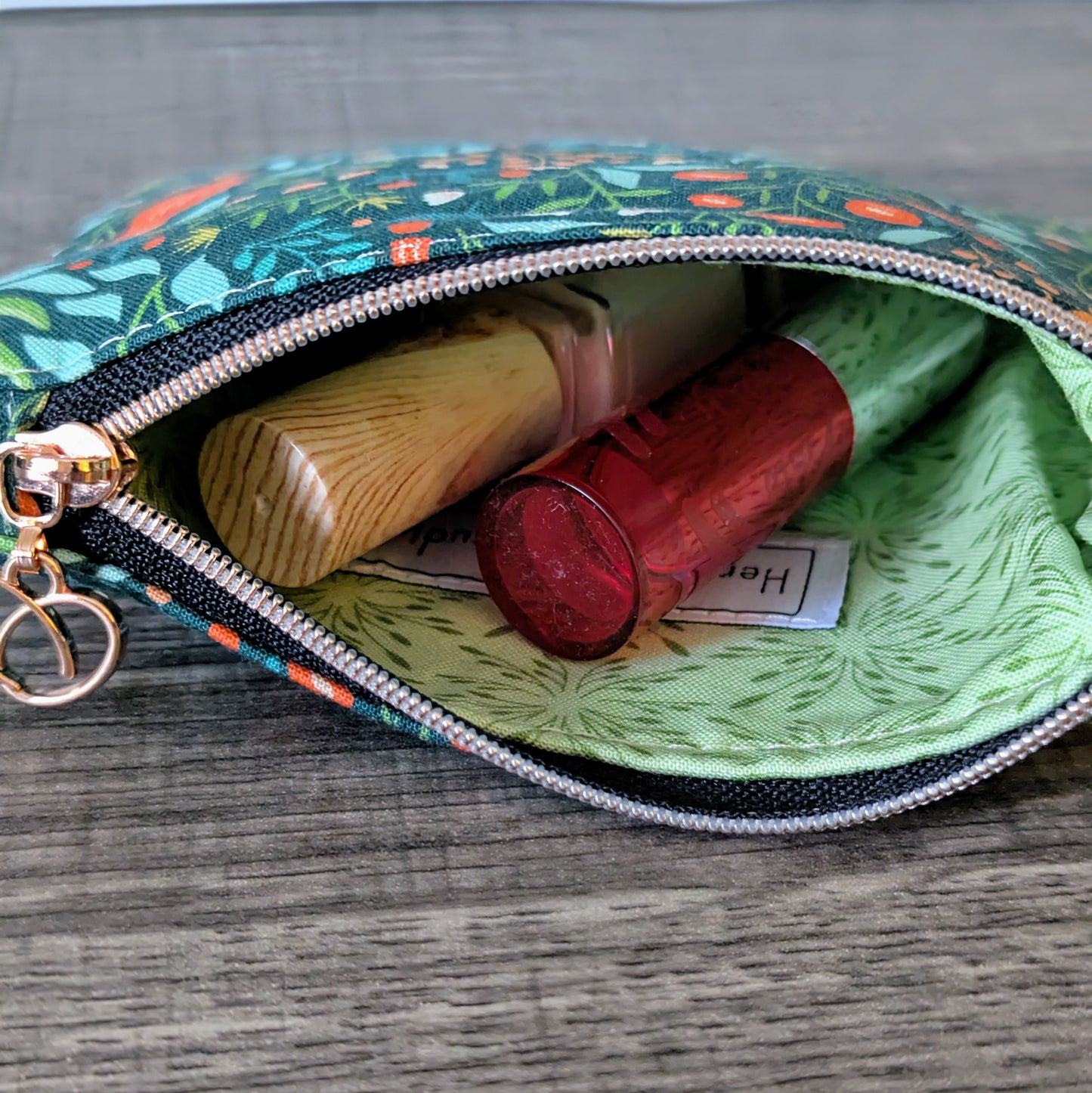 Tropical Floral Cotton Zipper Pouch