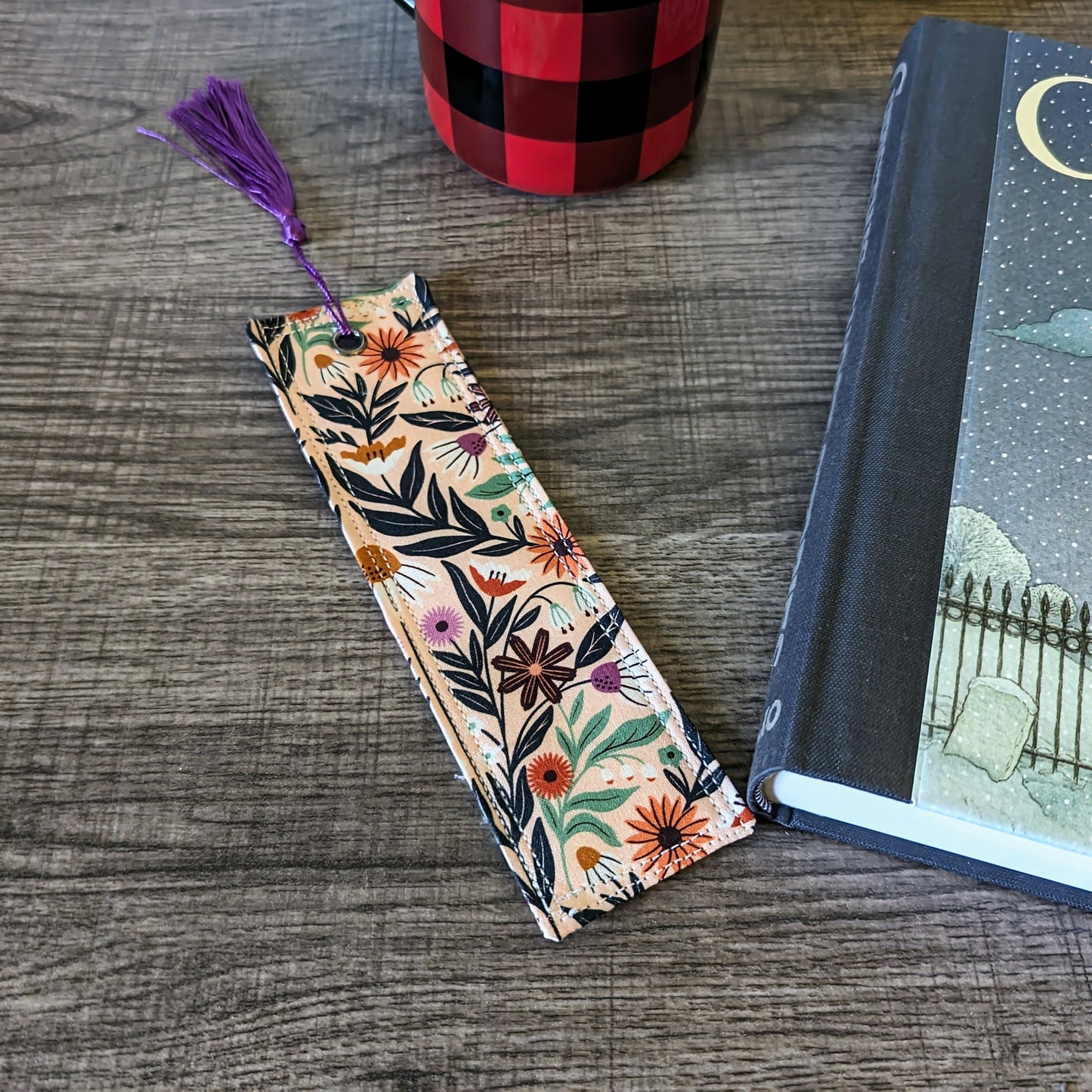 Pink Modern Floral Cotton Bookmark