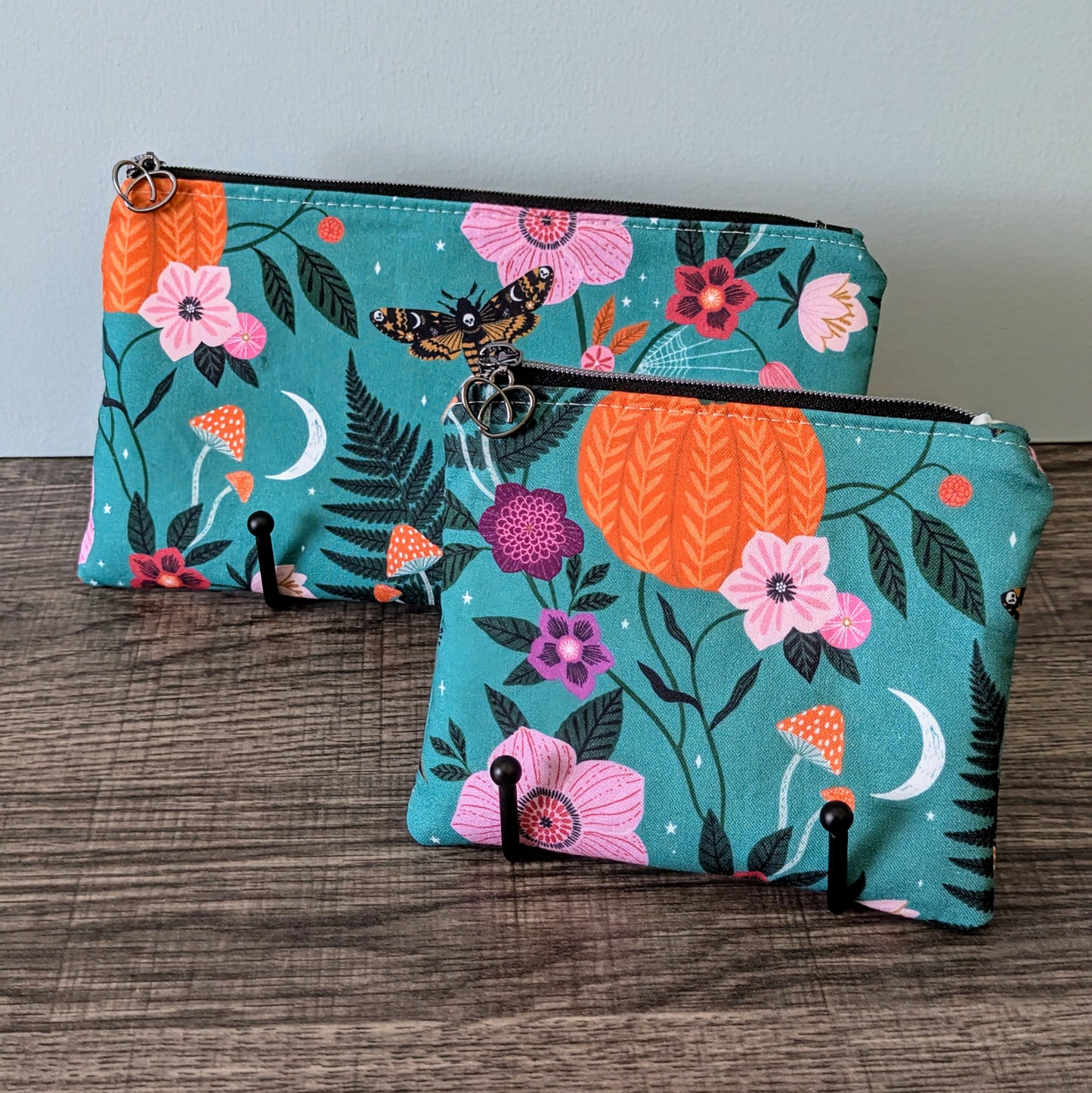 Turquoise Pumpkin Cotton Zipper Pouch