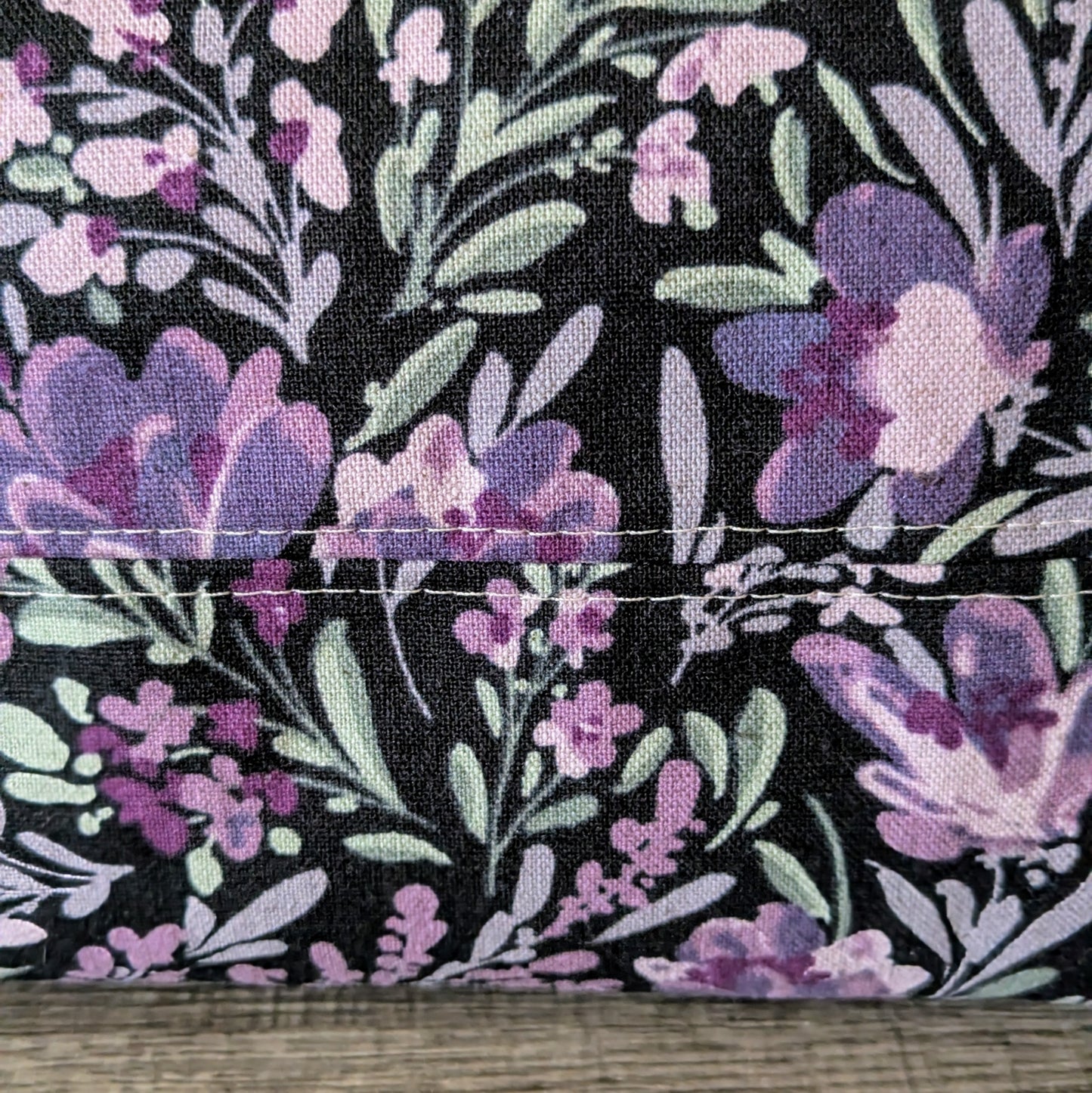 Purple Floral Canvas Boxy Bag