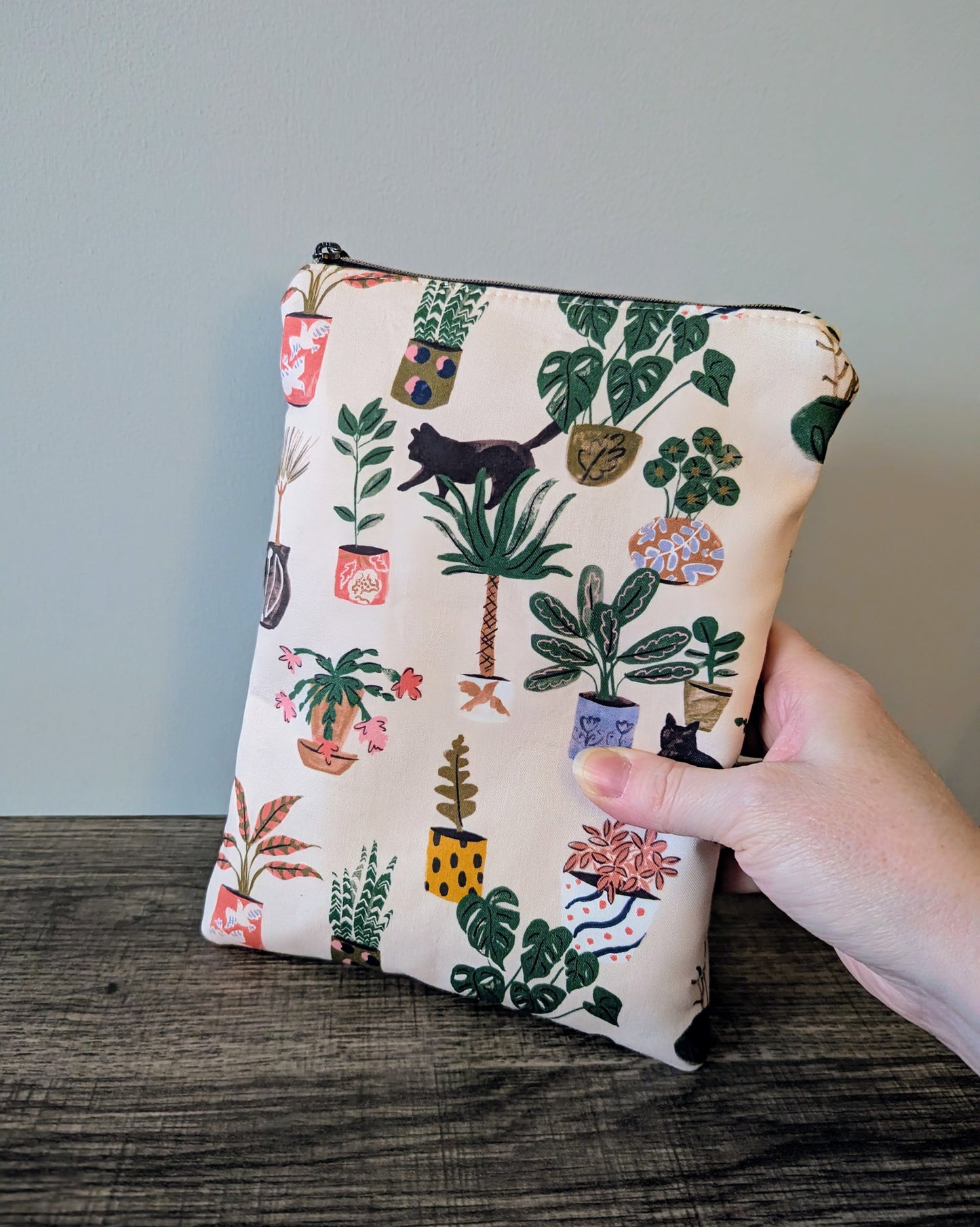 Cats & Plants Cotton Book & E-Reader Sleeve