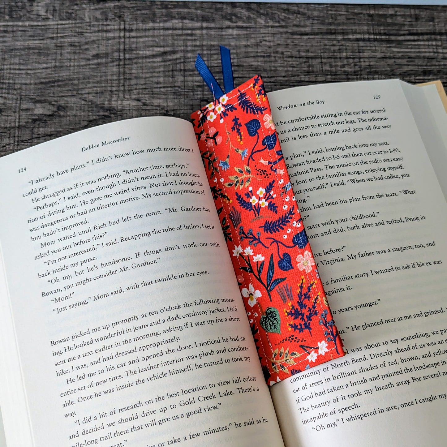 Red Wildflower Cotton Bookmark
