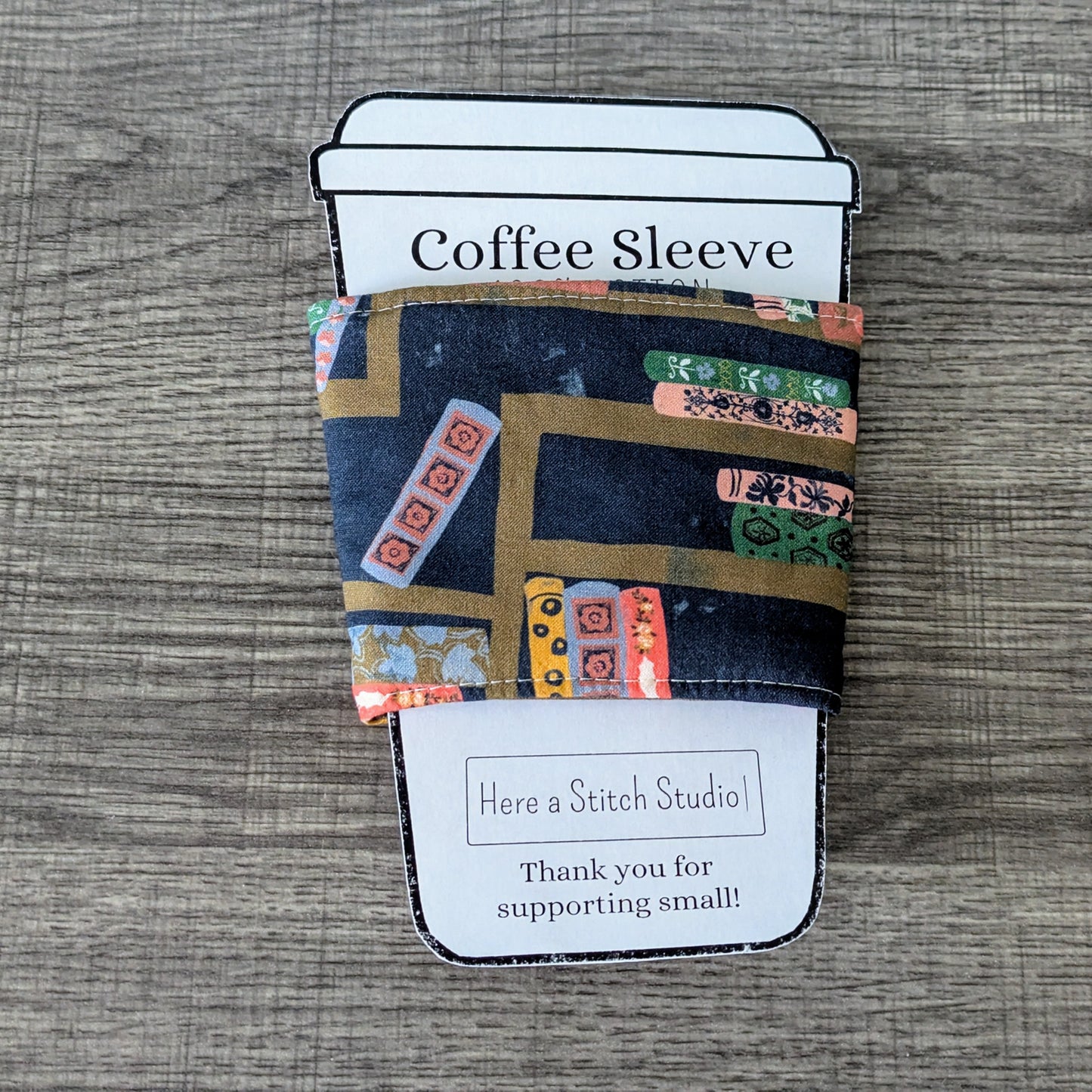 Book Print Cup Cozy