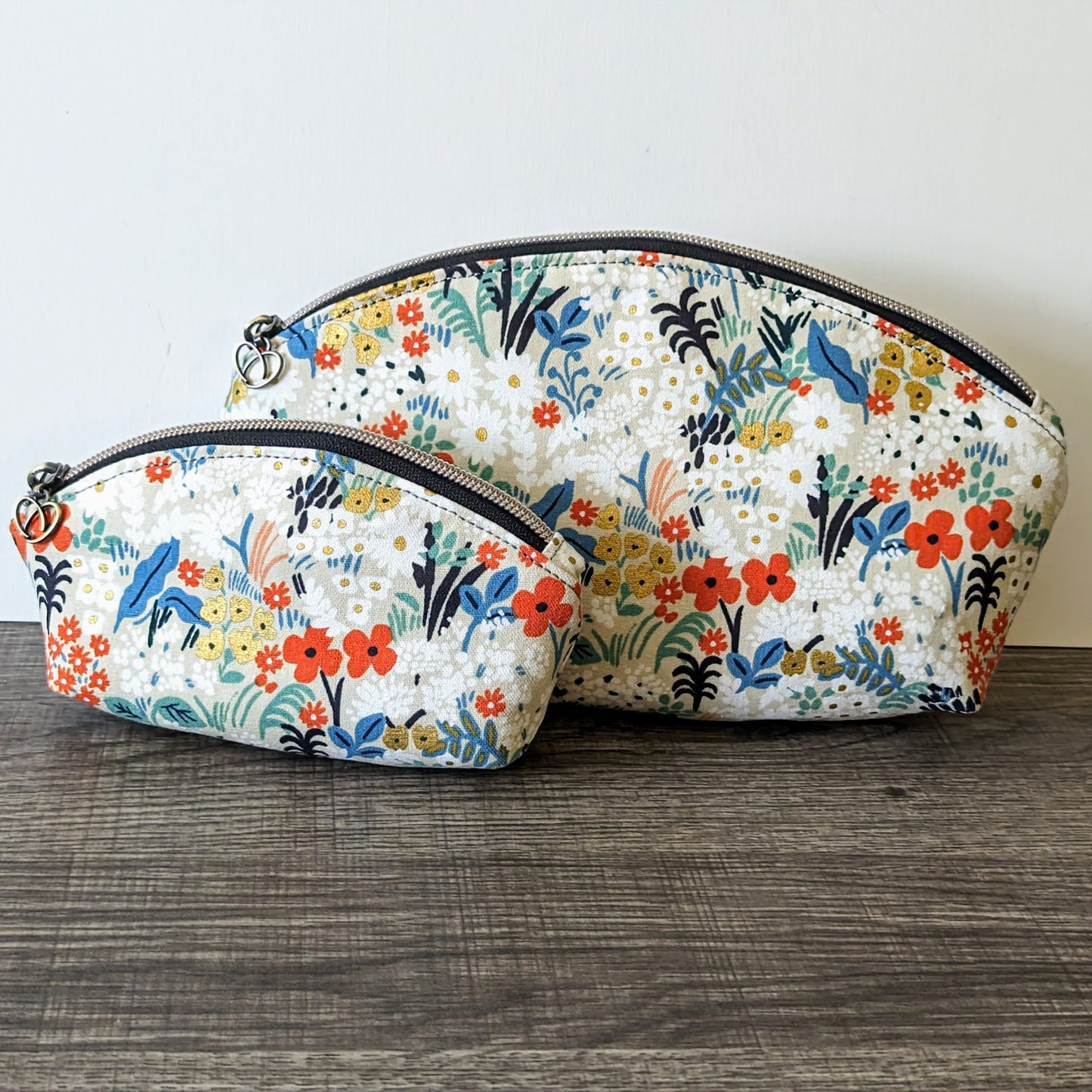 Meadow Floral Natural Canvas Makeup Bag