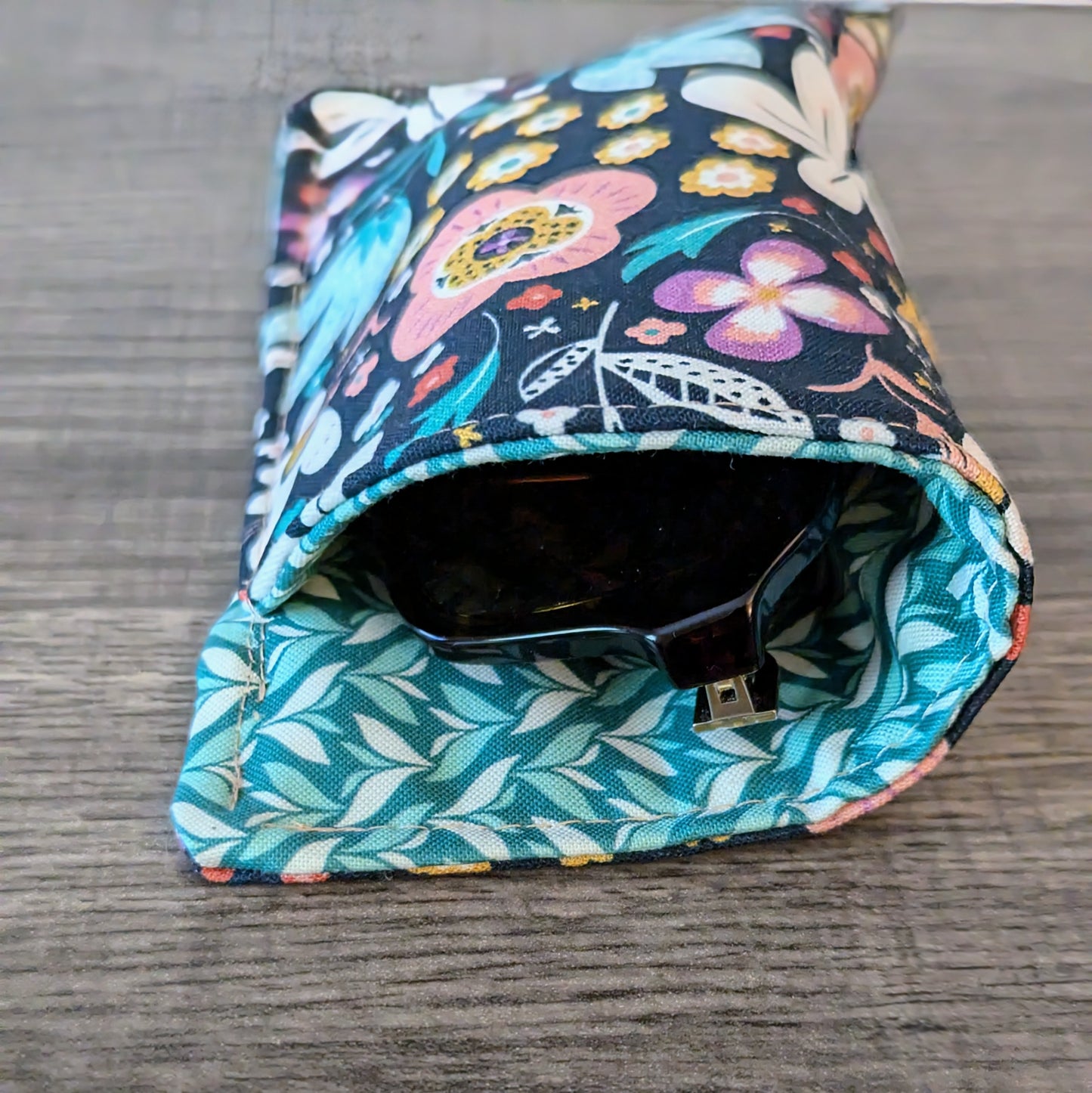 Modern Floral Eyeglass Pouch