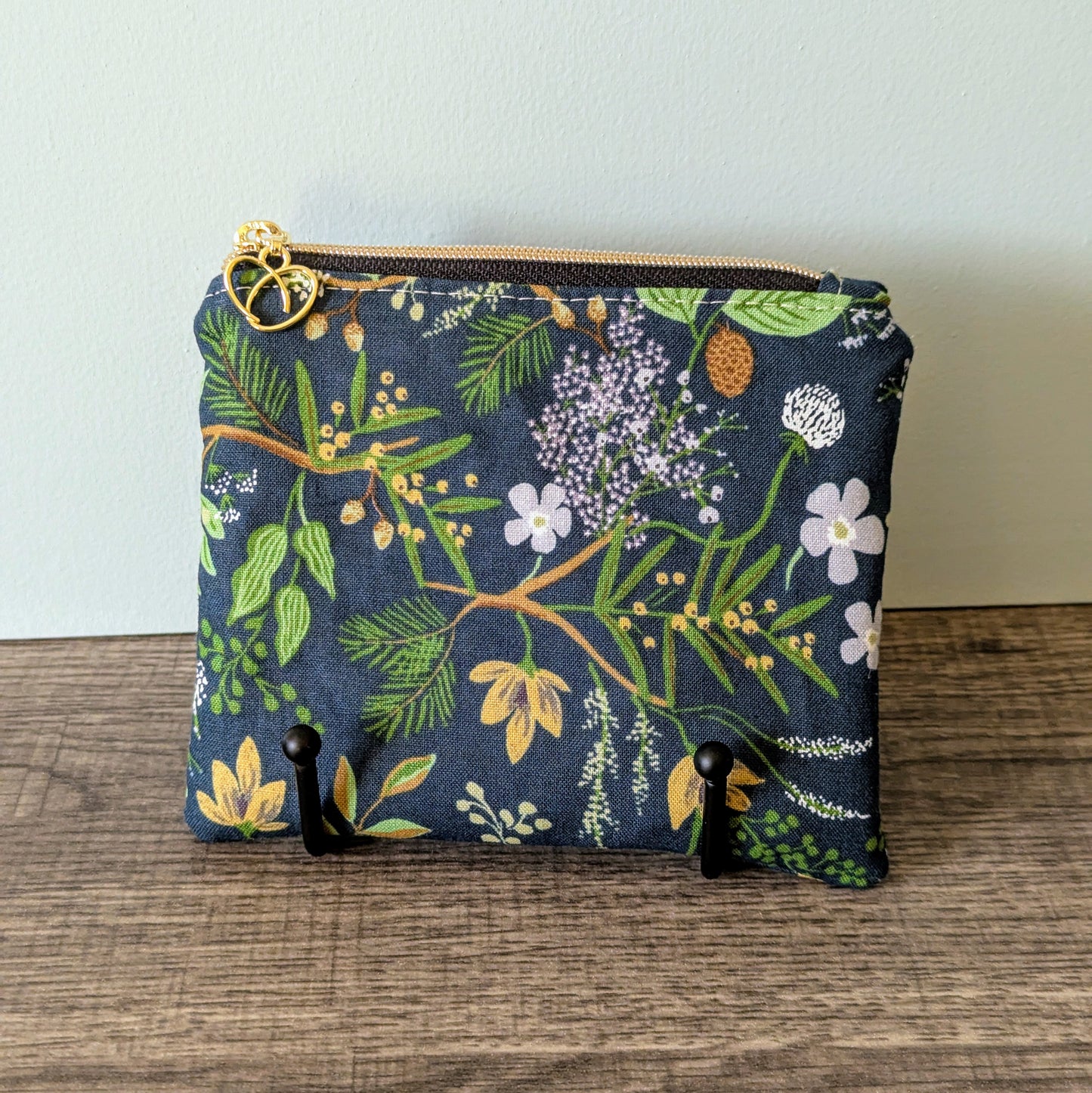 Juniper Green Cotton Zipper Pouch