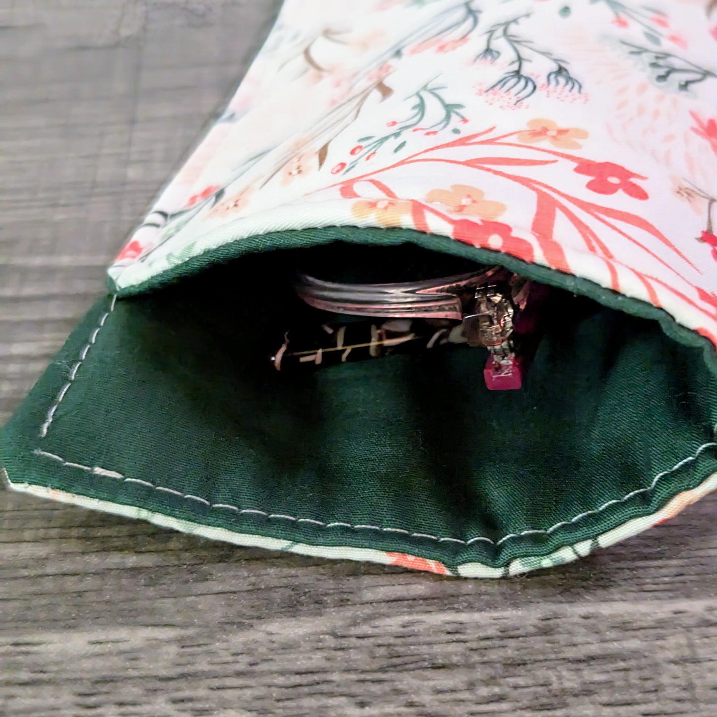 White Wildflower Eyeglass Pouch
