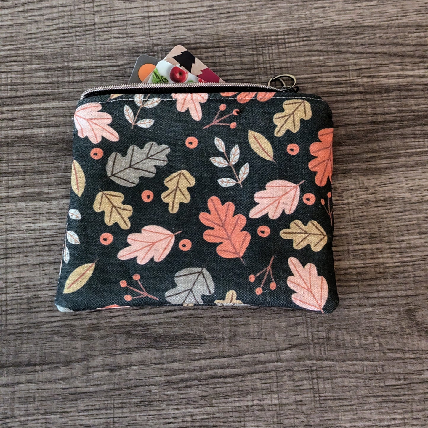 Autumn Leaves Cotton Zipper Pouch