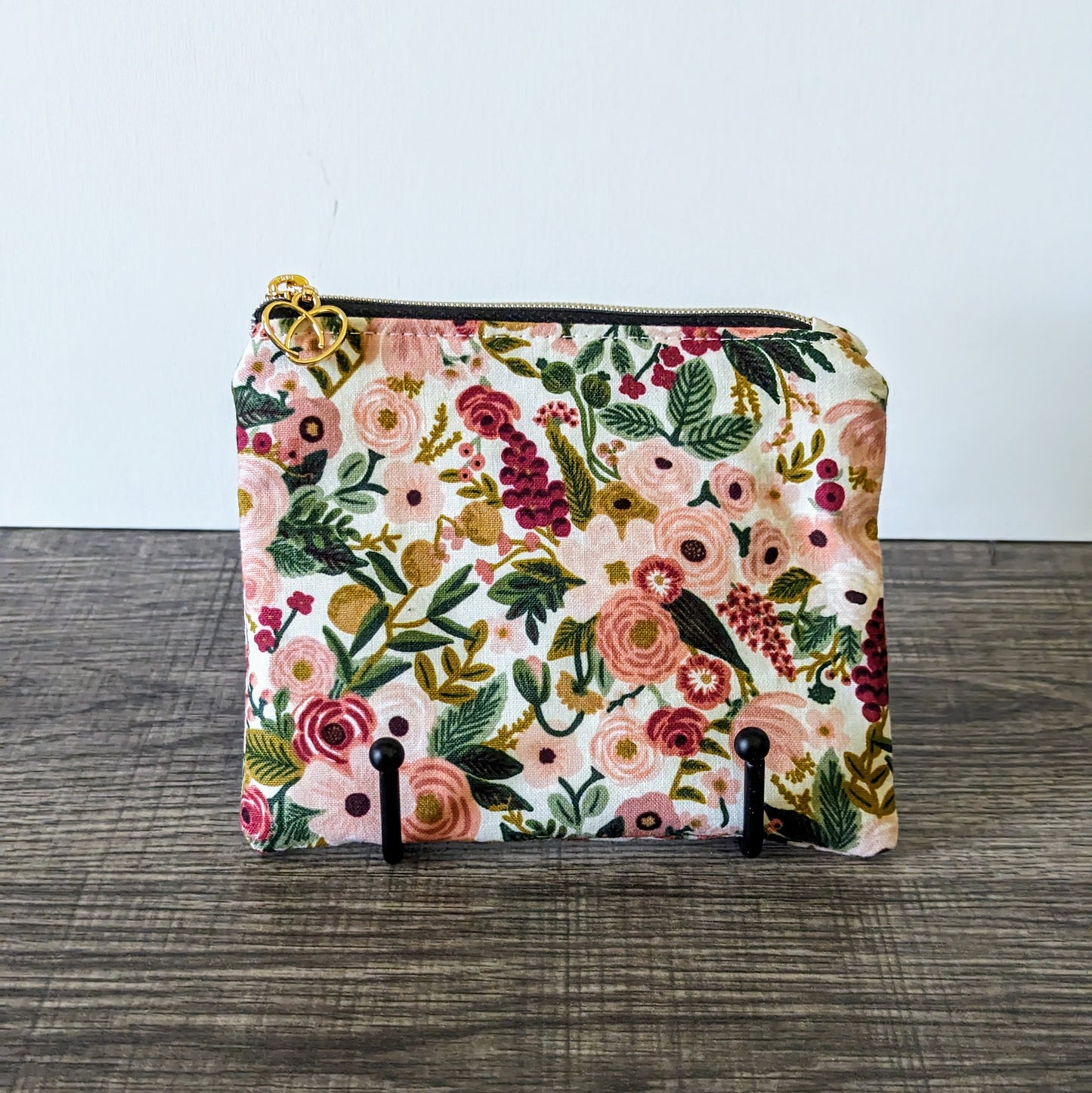 Garden Party Rose Cotton Zipper Pouch