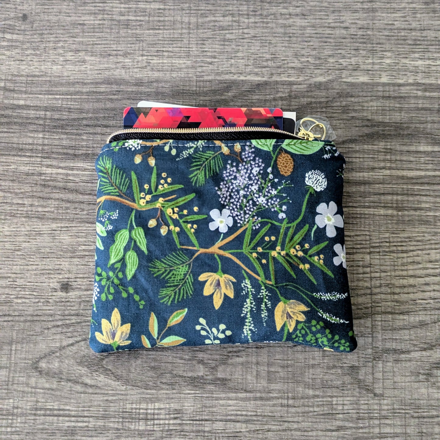 Juniper Green Cotton Zipper Pouch