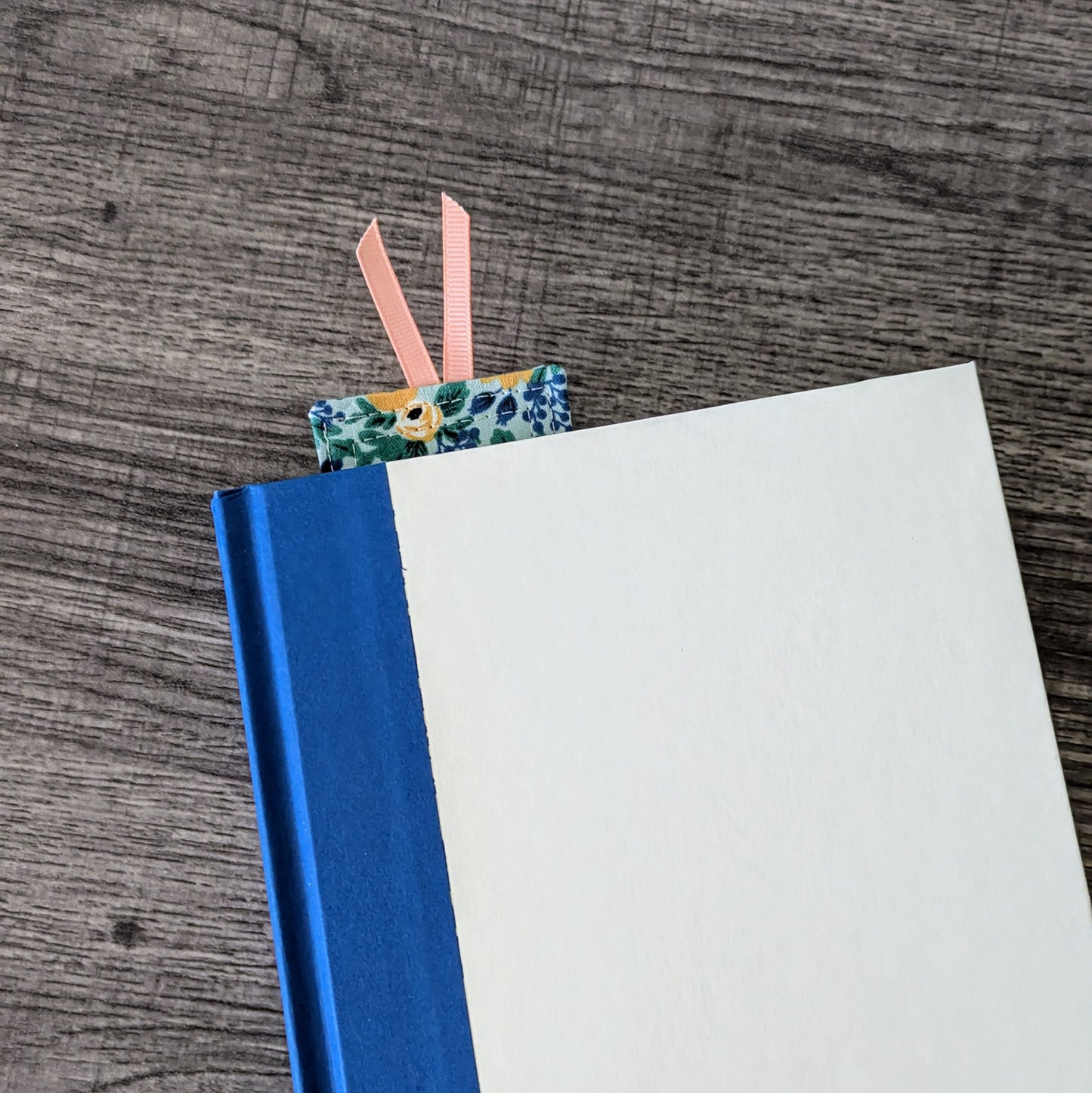 Mint Rosa Floral Cotton Bookmark