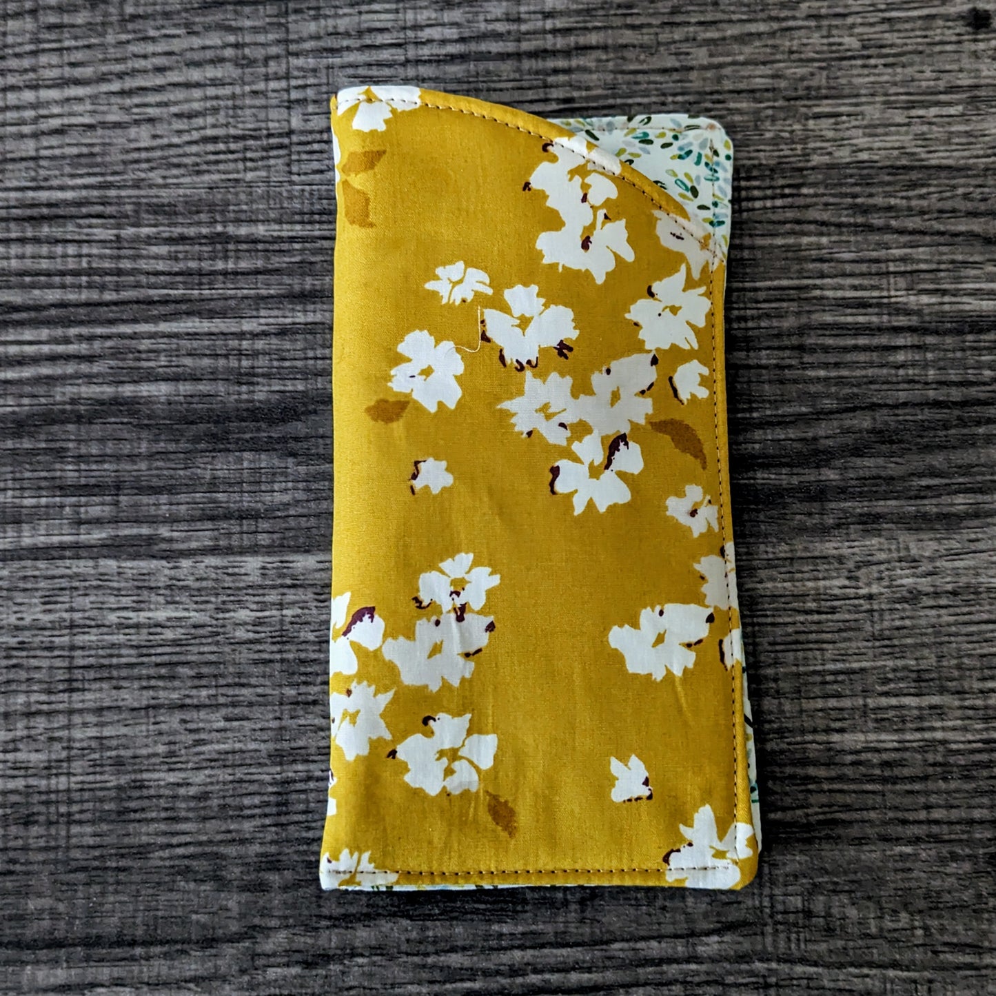 Yellow Floral Eyeglass Pouch