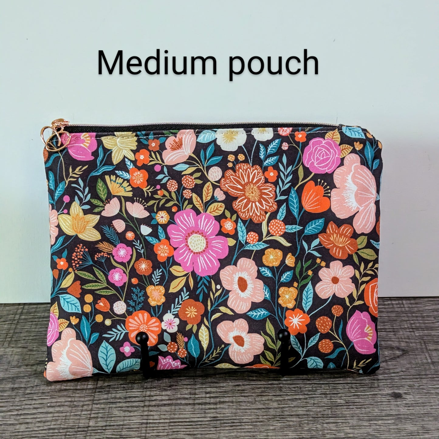 Bright Floral Cotton Zipper Pouch
