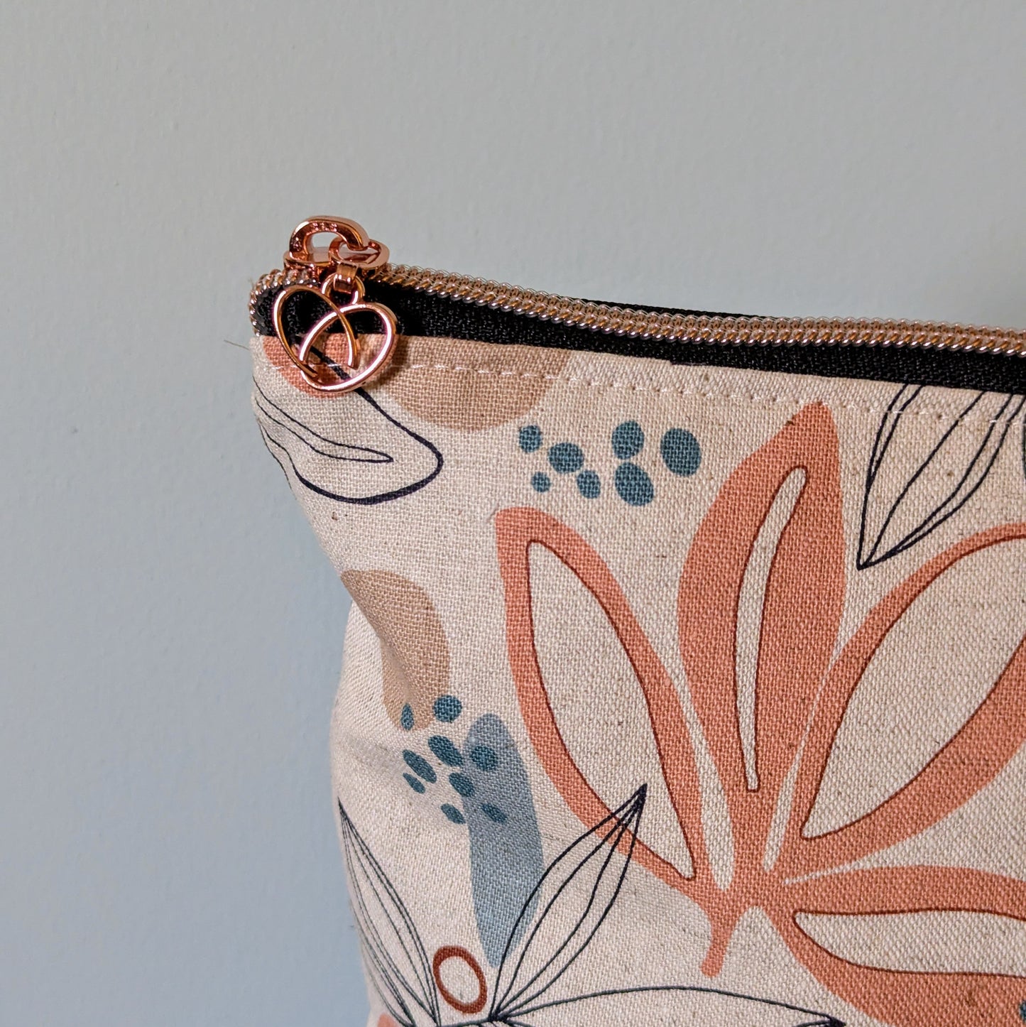 Large Palm Leaf Canvas Zipper Bag