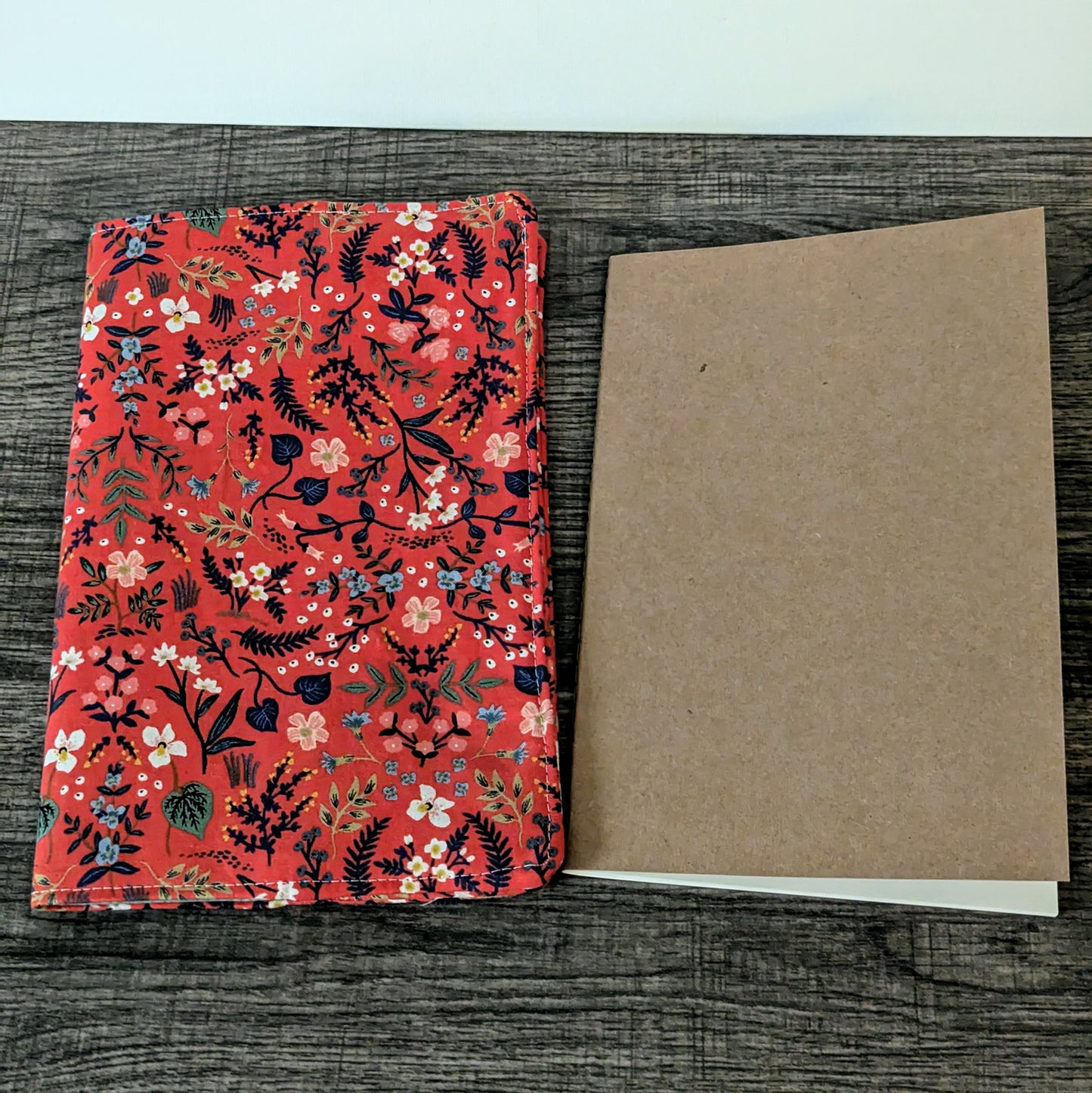 Red Floral Notebook Cover