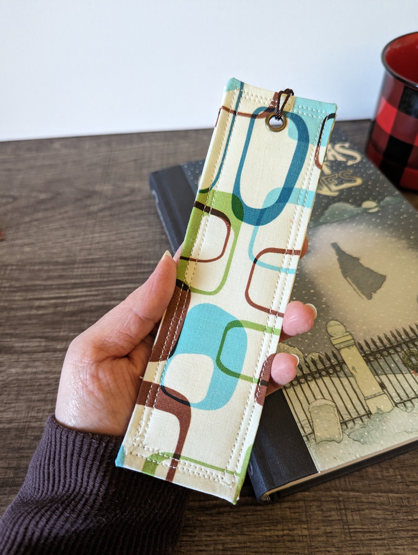 Retro Mod Print Cotton Bookmark