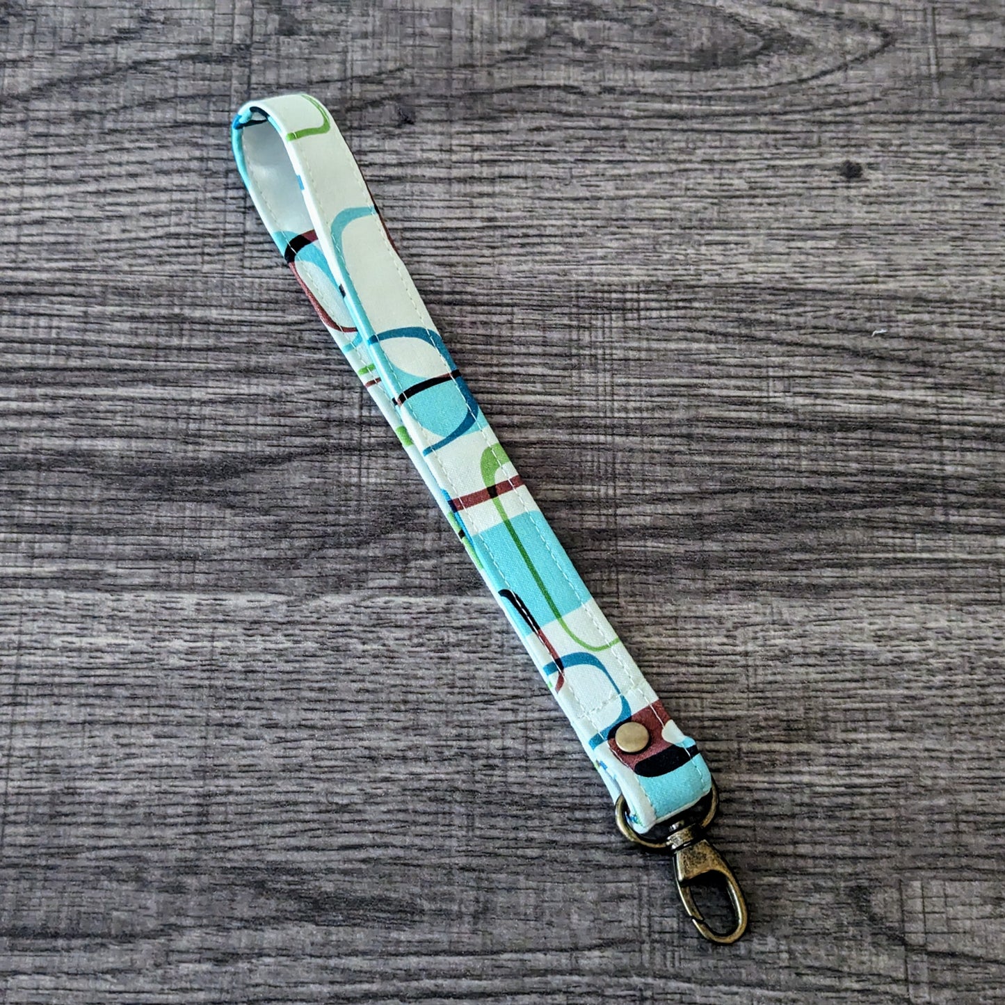 Retro Mod Print Cotton Wrist Lanyard