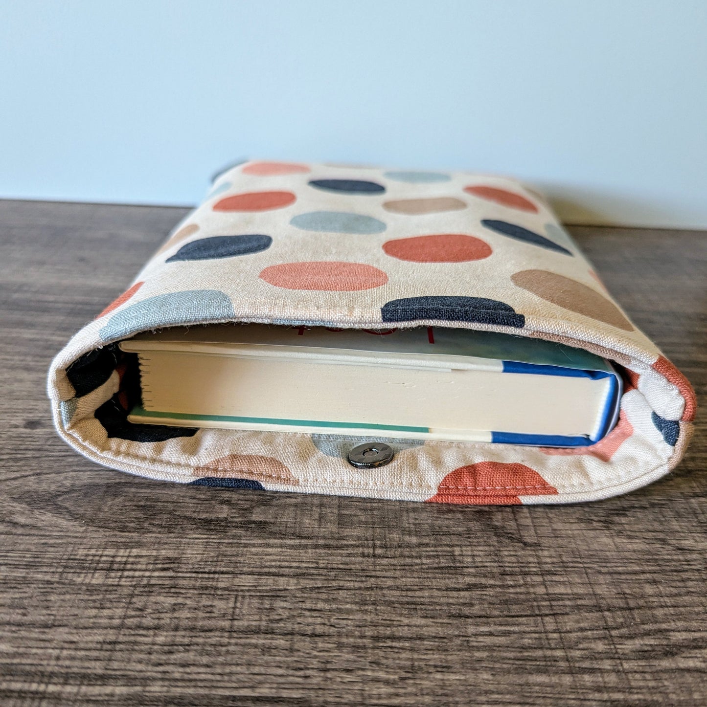 Polka Dot Linen Canvas Book Sleeve