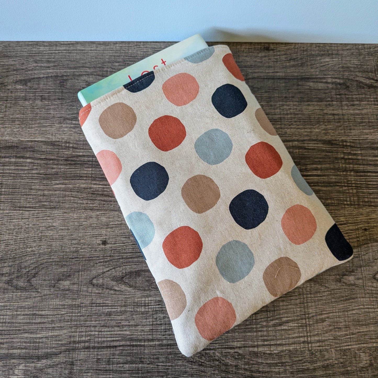 Polka Dot Linen Canvas Book Sleeve