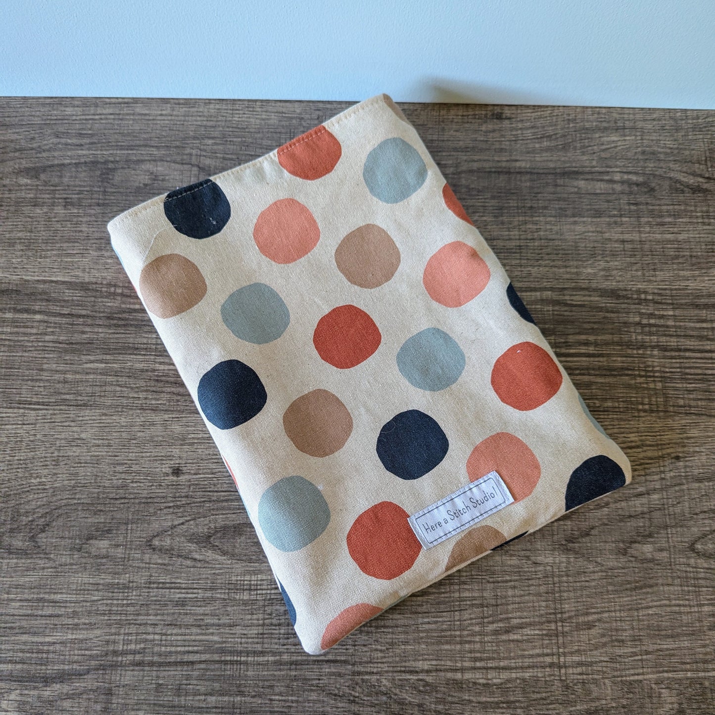 Polka Dot Linen Canvas Book Sleeve