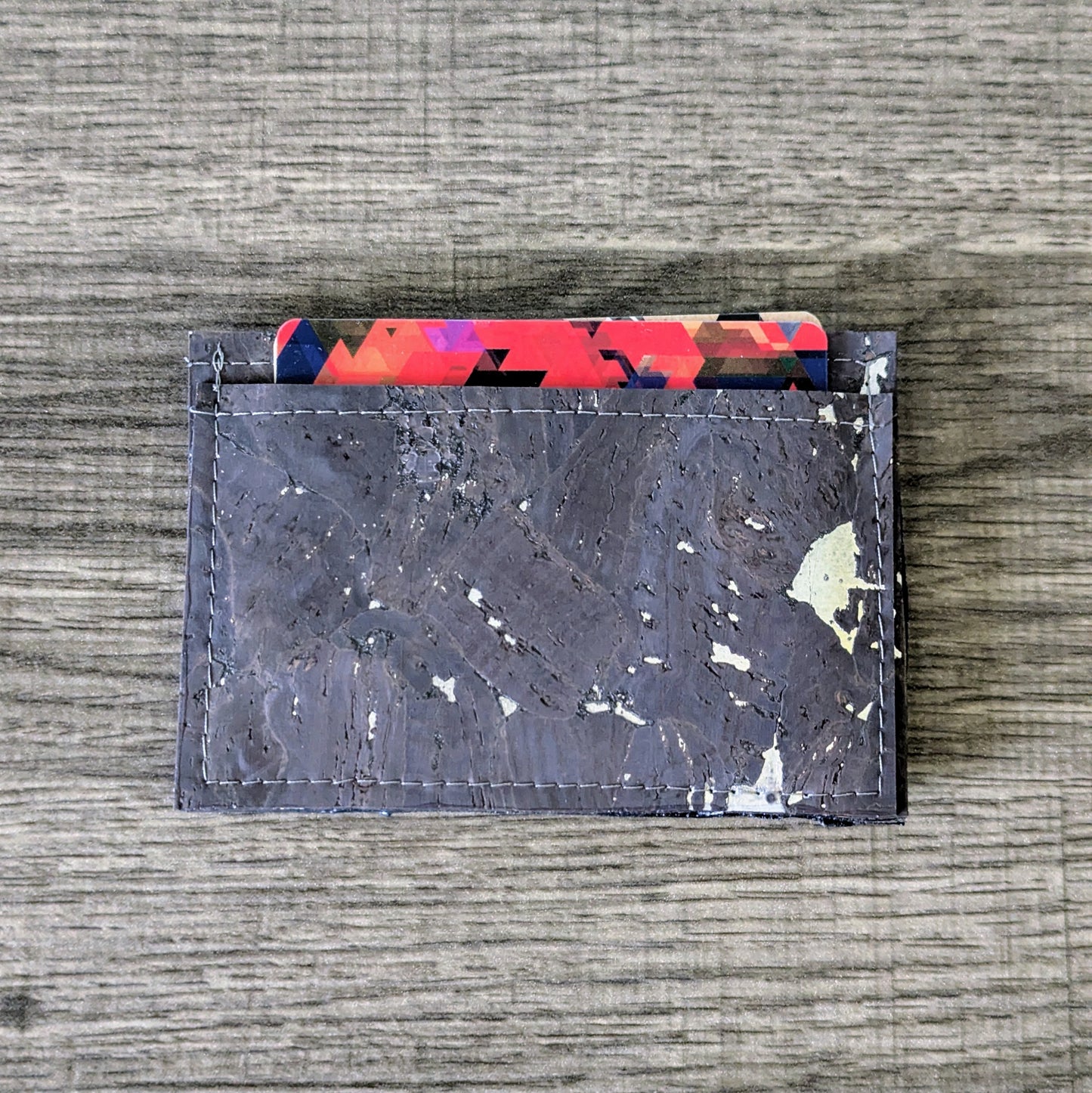 Gilded Charcoal Cork Card Wallet