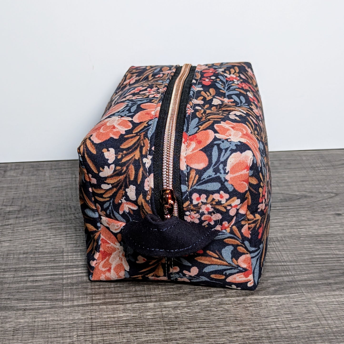 Floral Garden Navy Canvas Boxy Bag