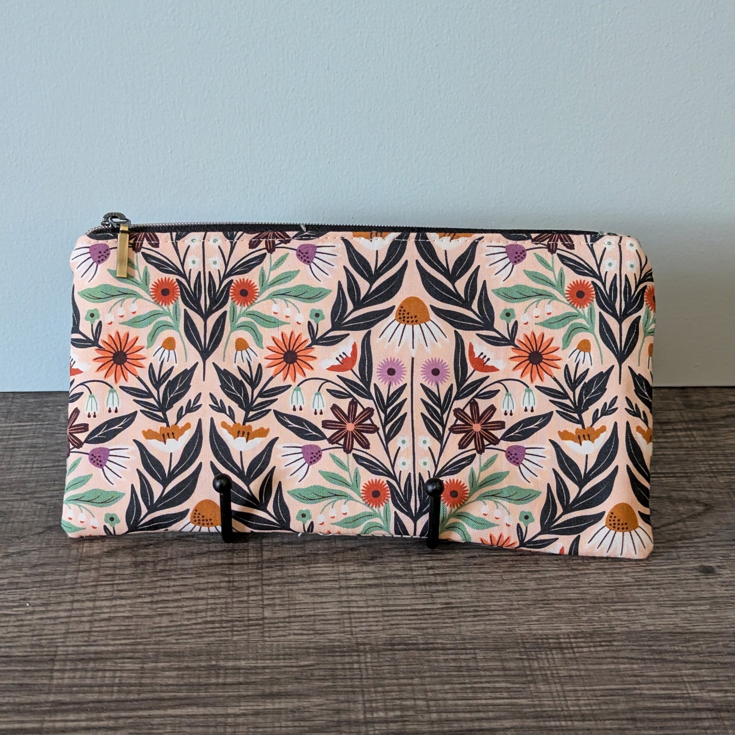 Modern Wildflower Cotton Zipper Pouch