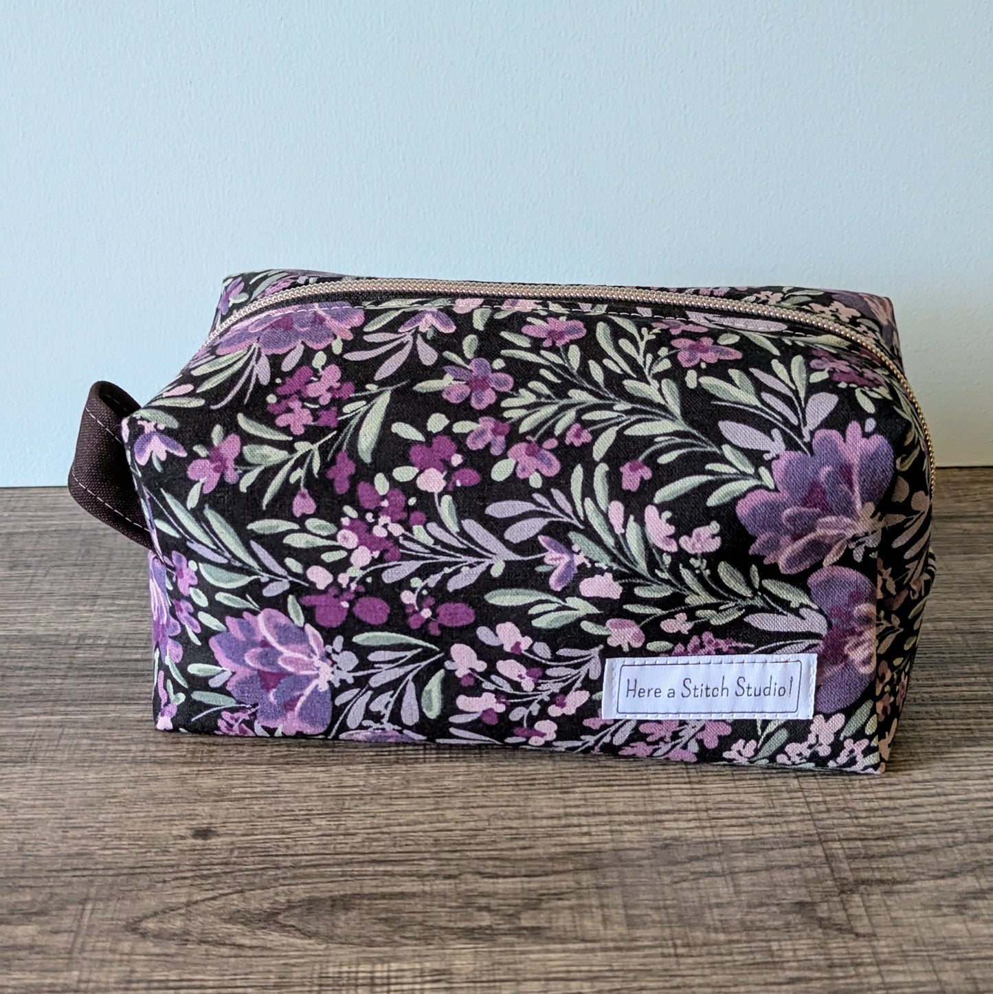 Purple Floral Canvas Boxy Bag
