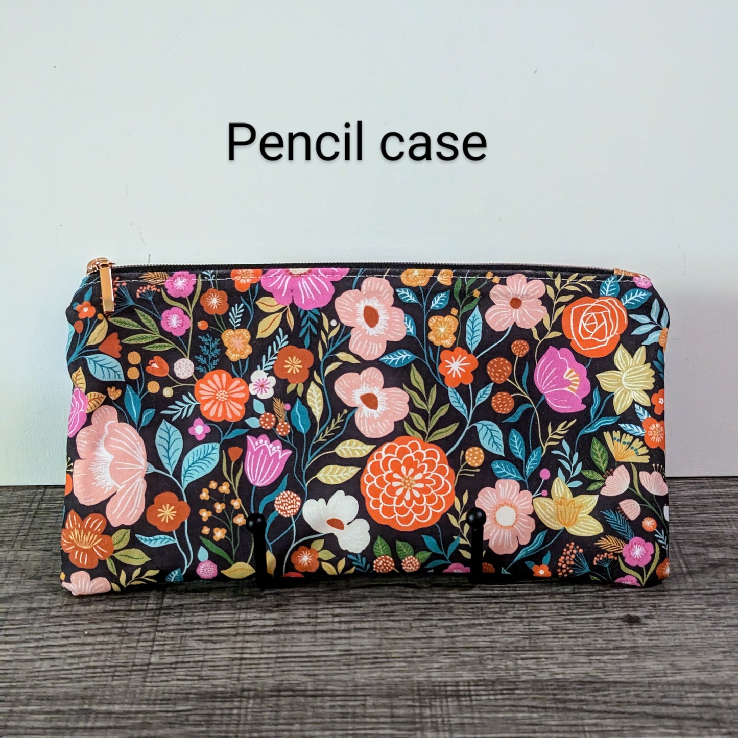 Bright Floral Cotton Zipper Pouch