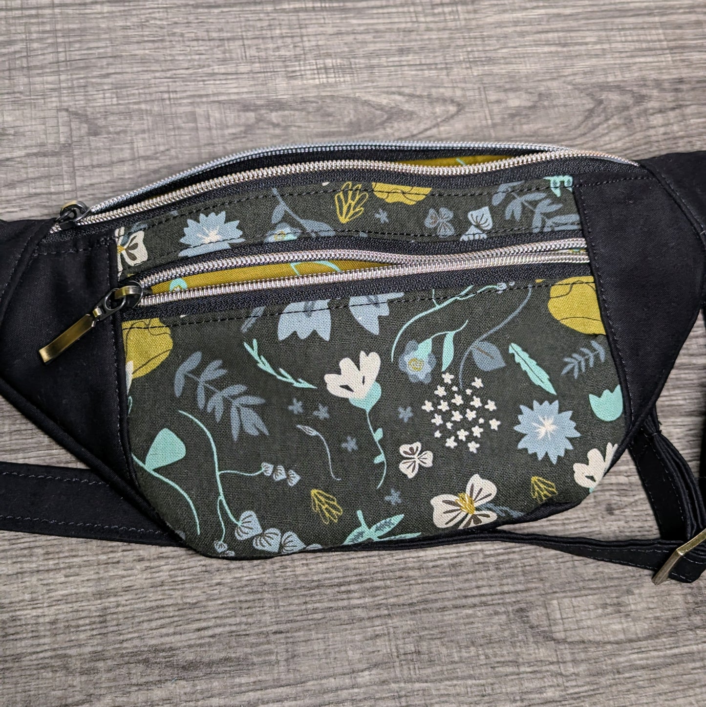 Dark Floral Canvas Sling Bag