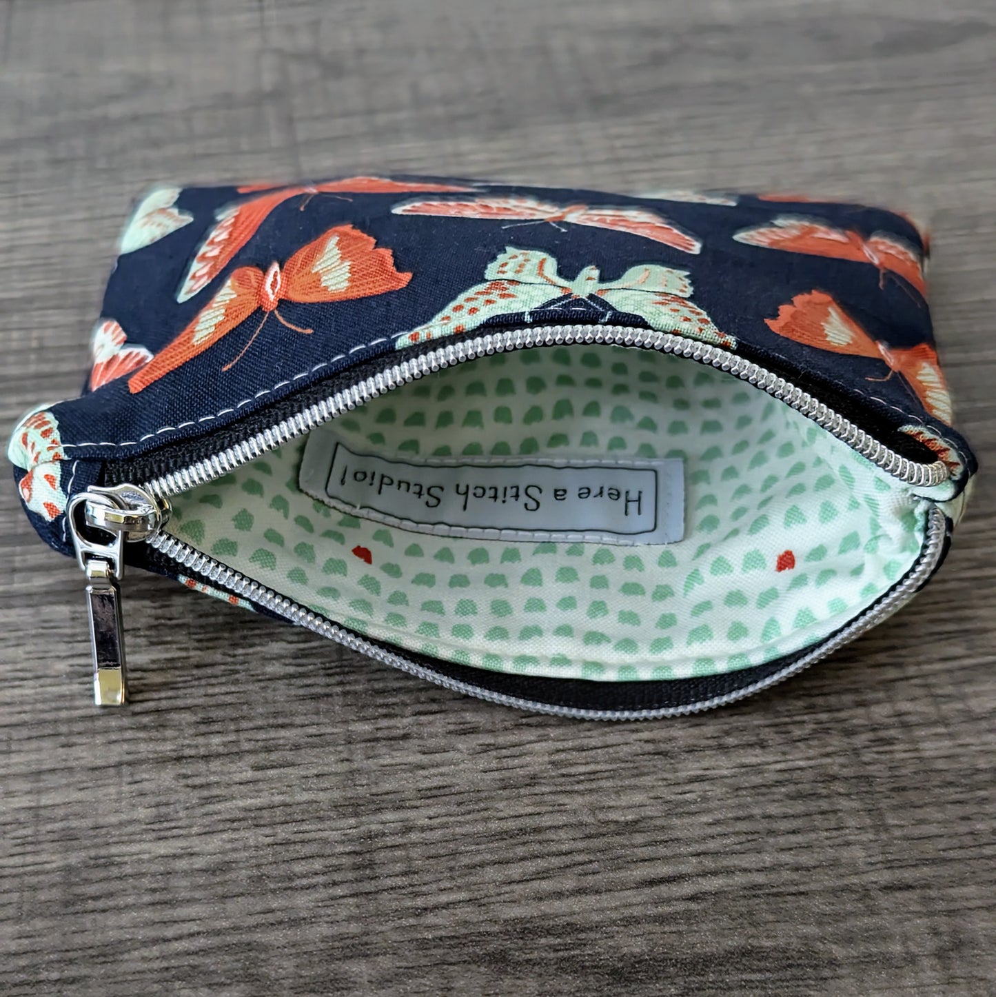 Butterfly Cotton Zipper Pouch