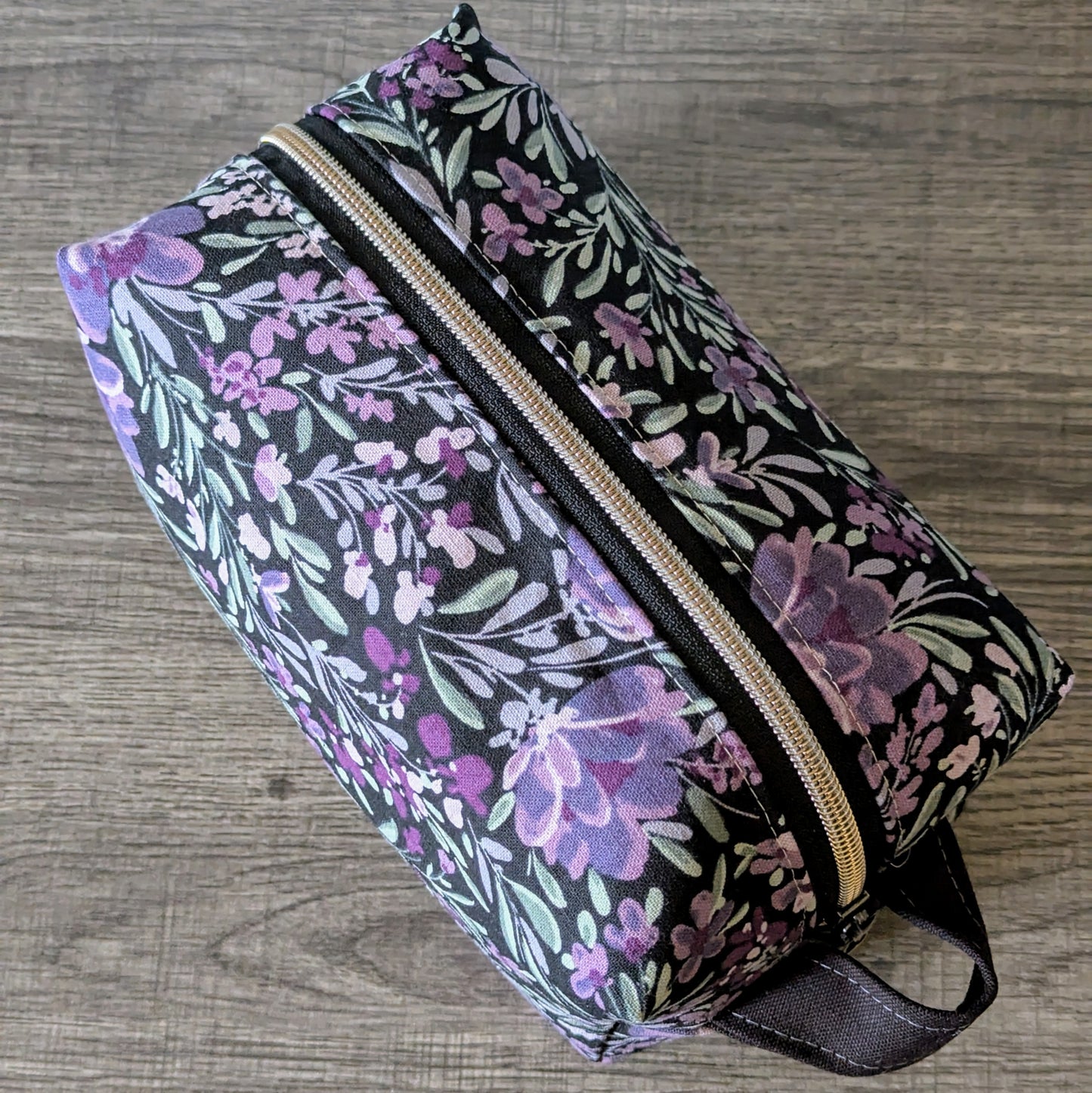 Purple Floral Canvas Boxy Bag