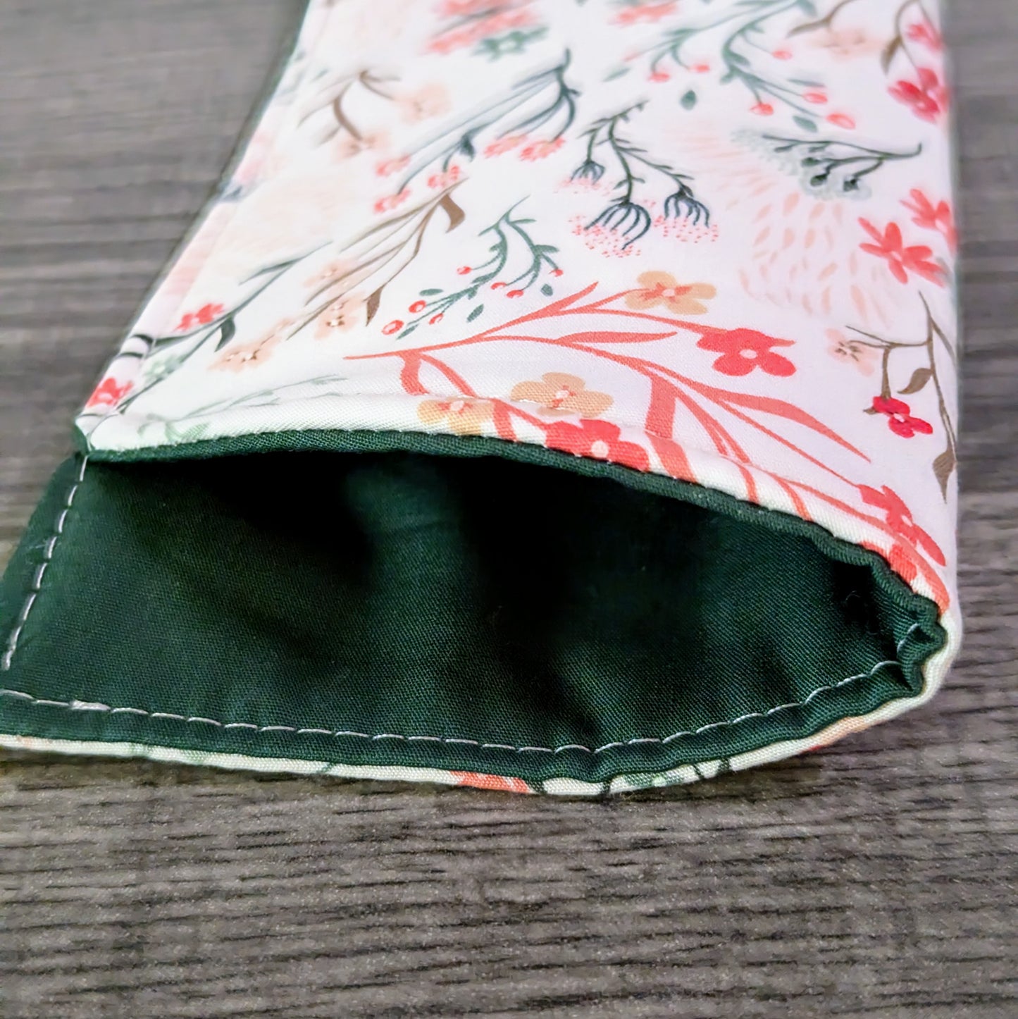 White Wildflower Eyeglass Pouch