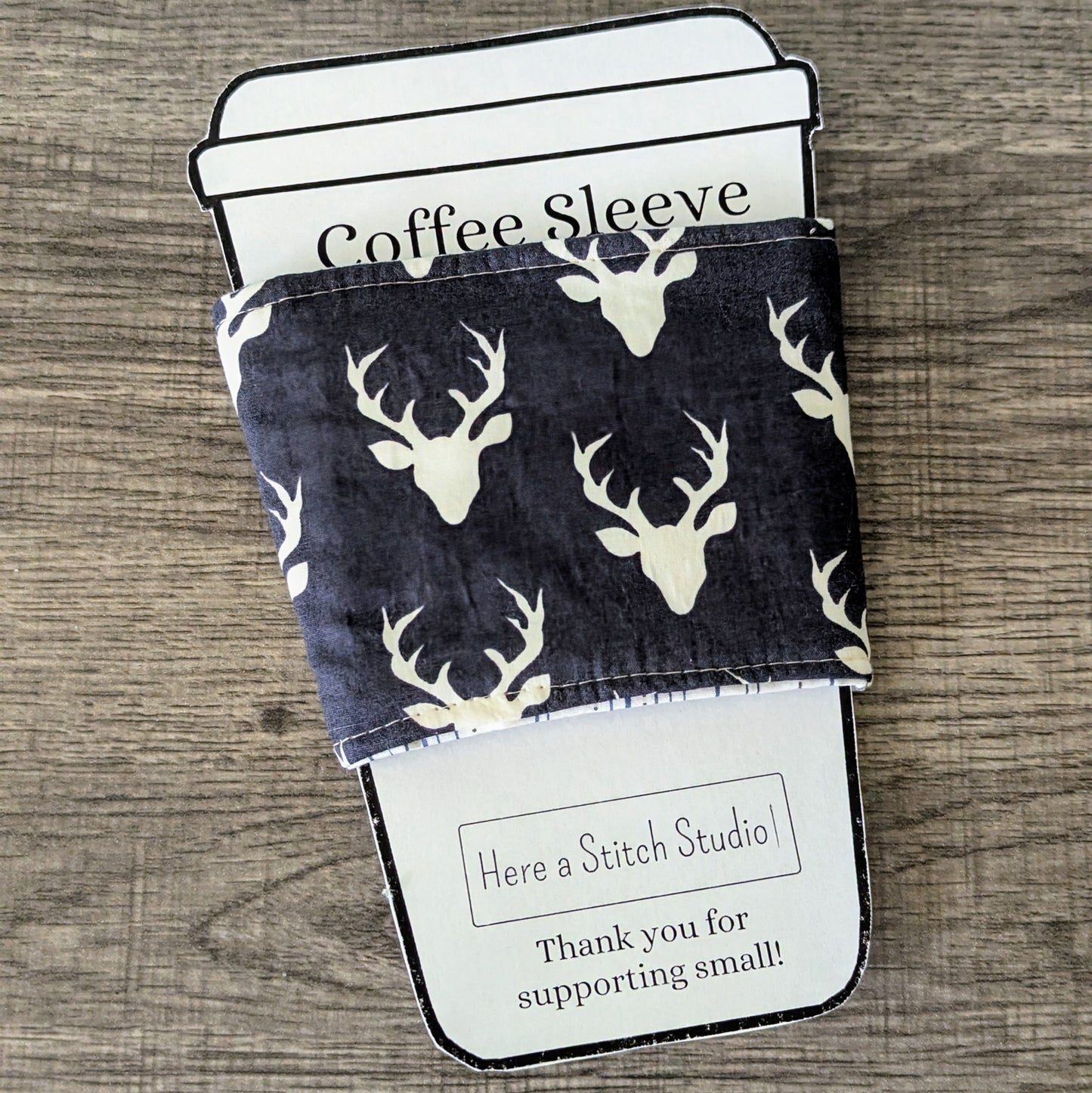 Navy Buck Cup Cozy